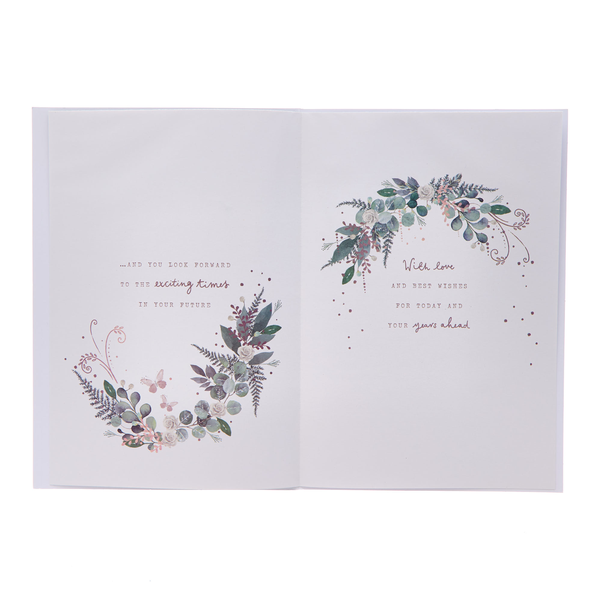 Geometric White Roses Wedding Anniversary Card