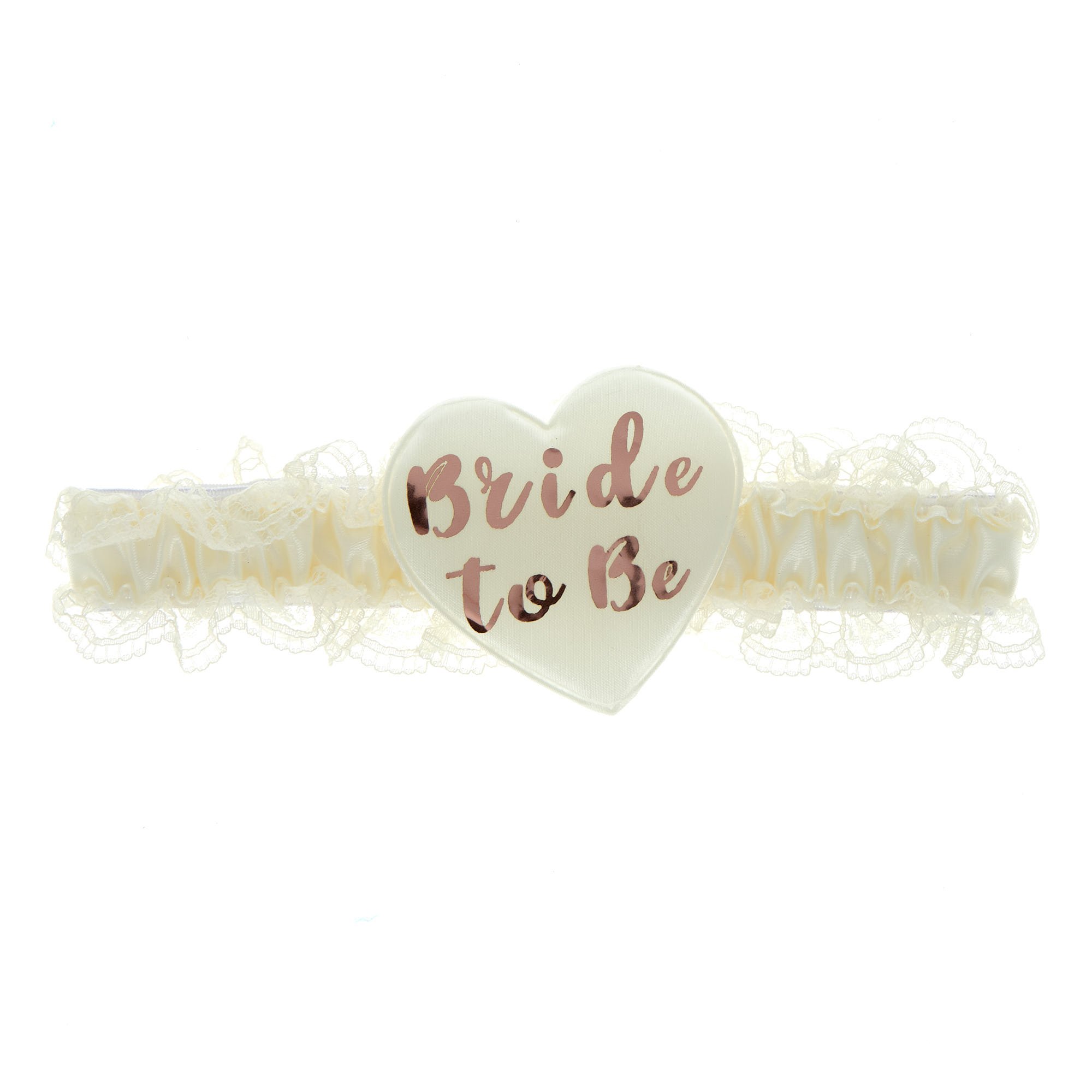 Cream & Rose Gold Bride to Be Garter