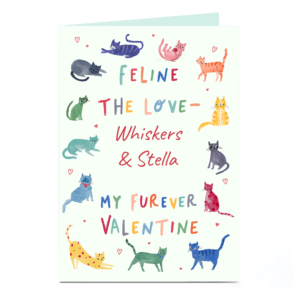 Personalised Valentine's Day Card - Feline the Love