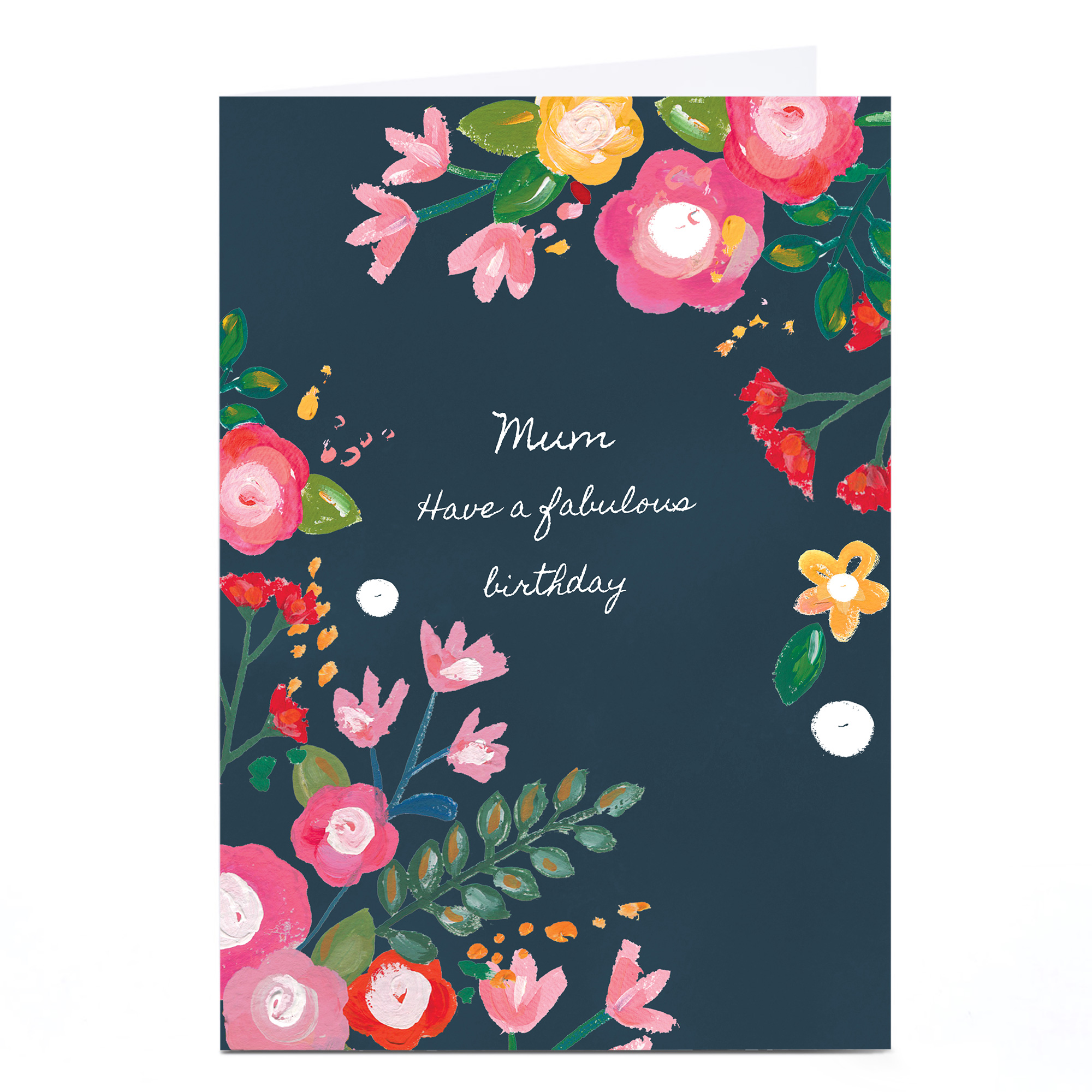 Personalised Kerry Spurling Card - Navy Florals