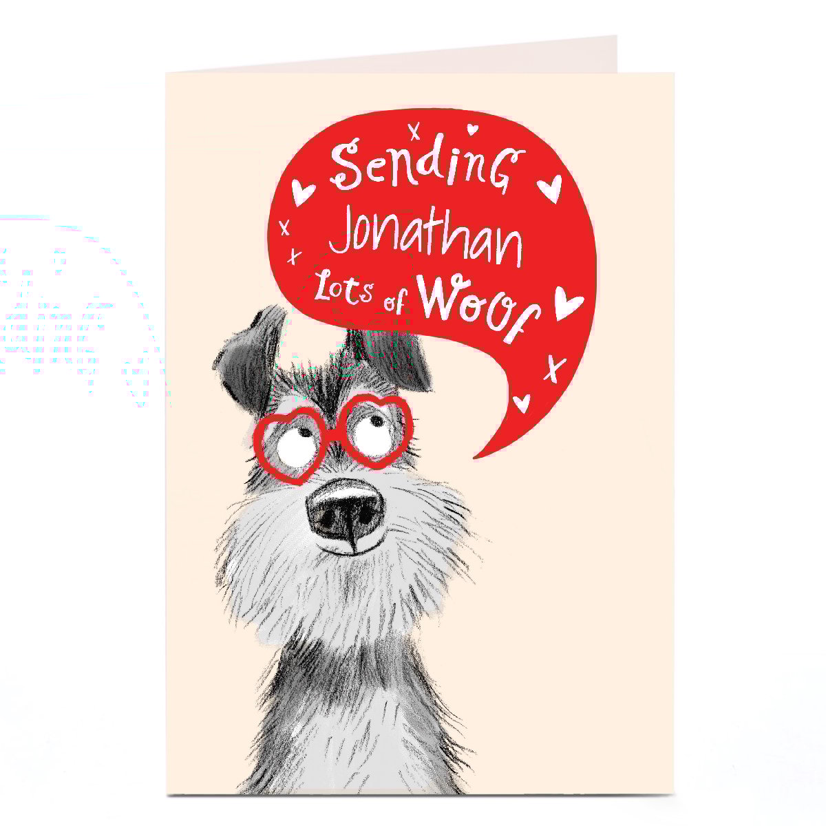 Personalised Valentine's Day Card - Lots of Woof!