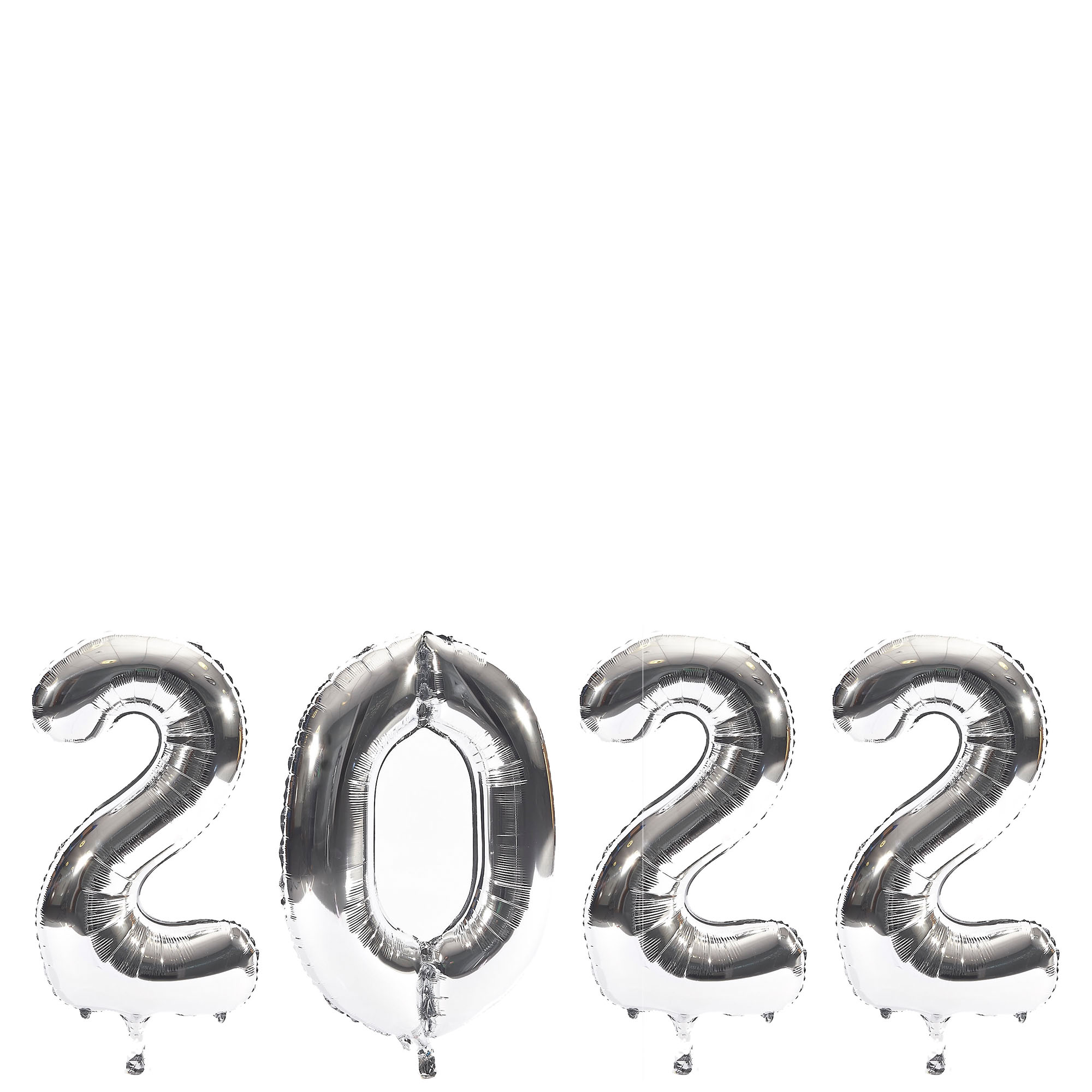 2022 Giant Silver Number Balloon Bundle