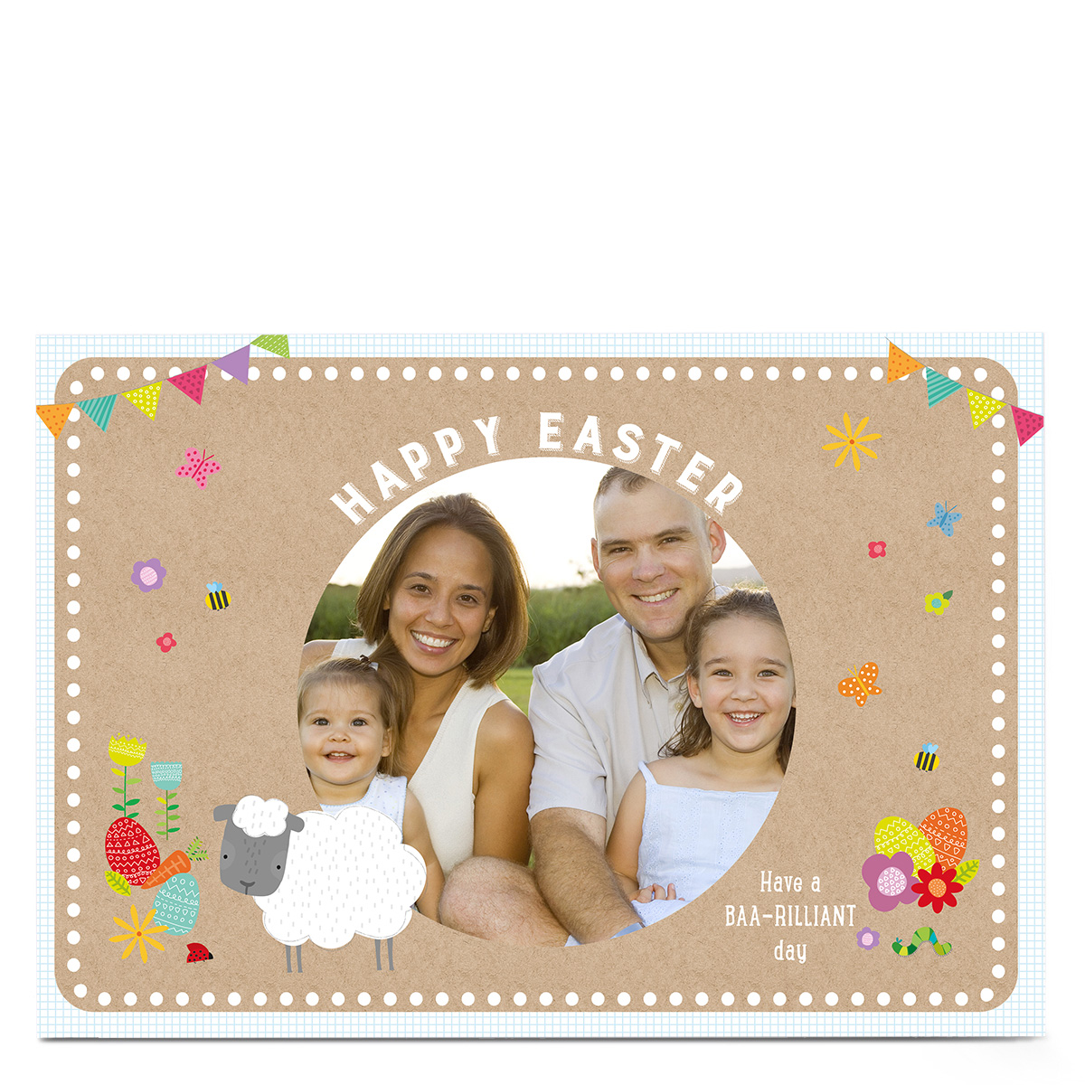 Photo Upload Easter Card - Have A Baa-Rilliant Day