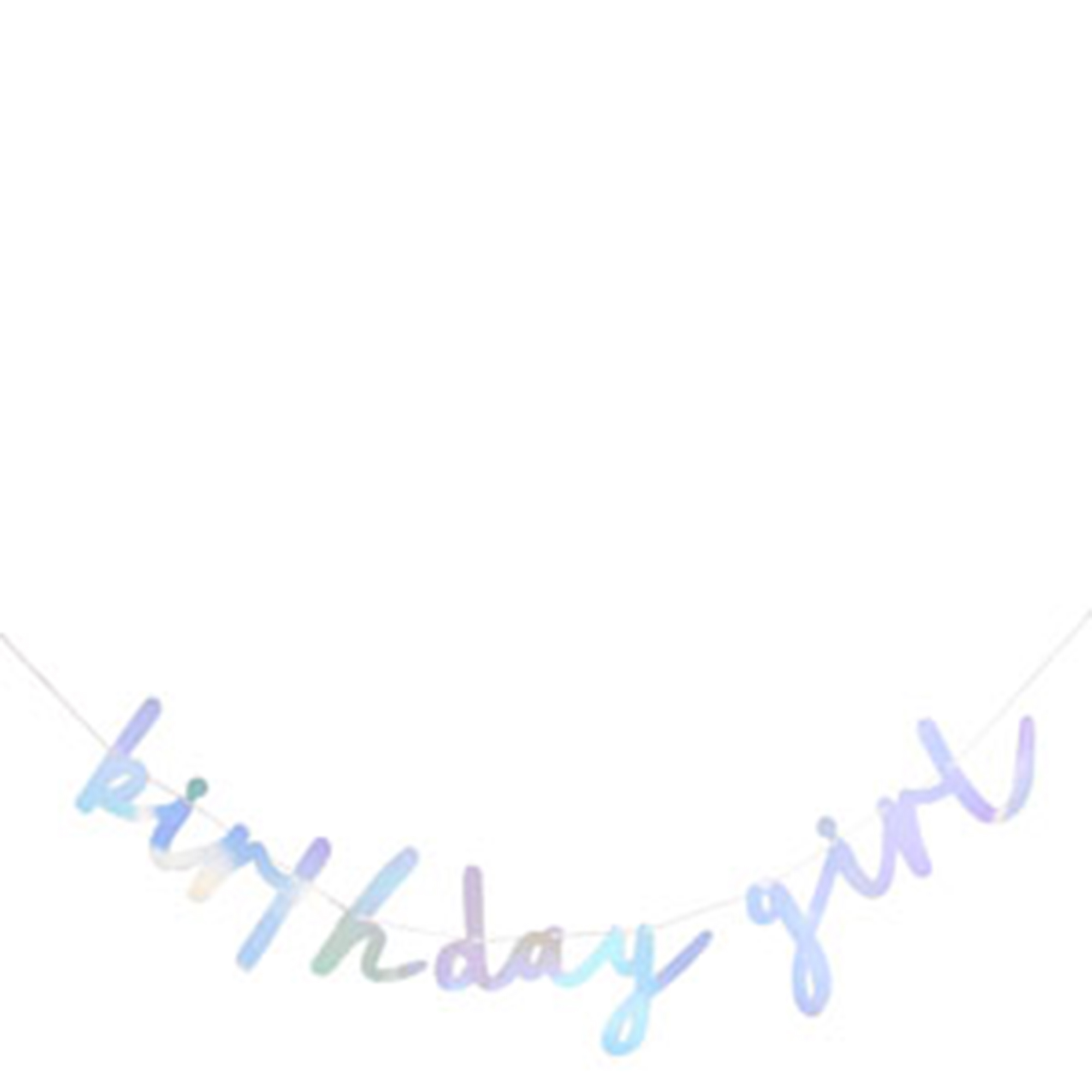 Iridescent Birthday Girl Script Banner 