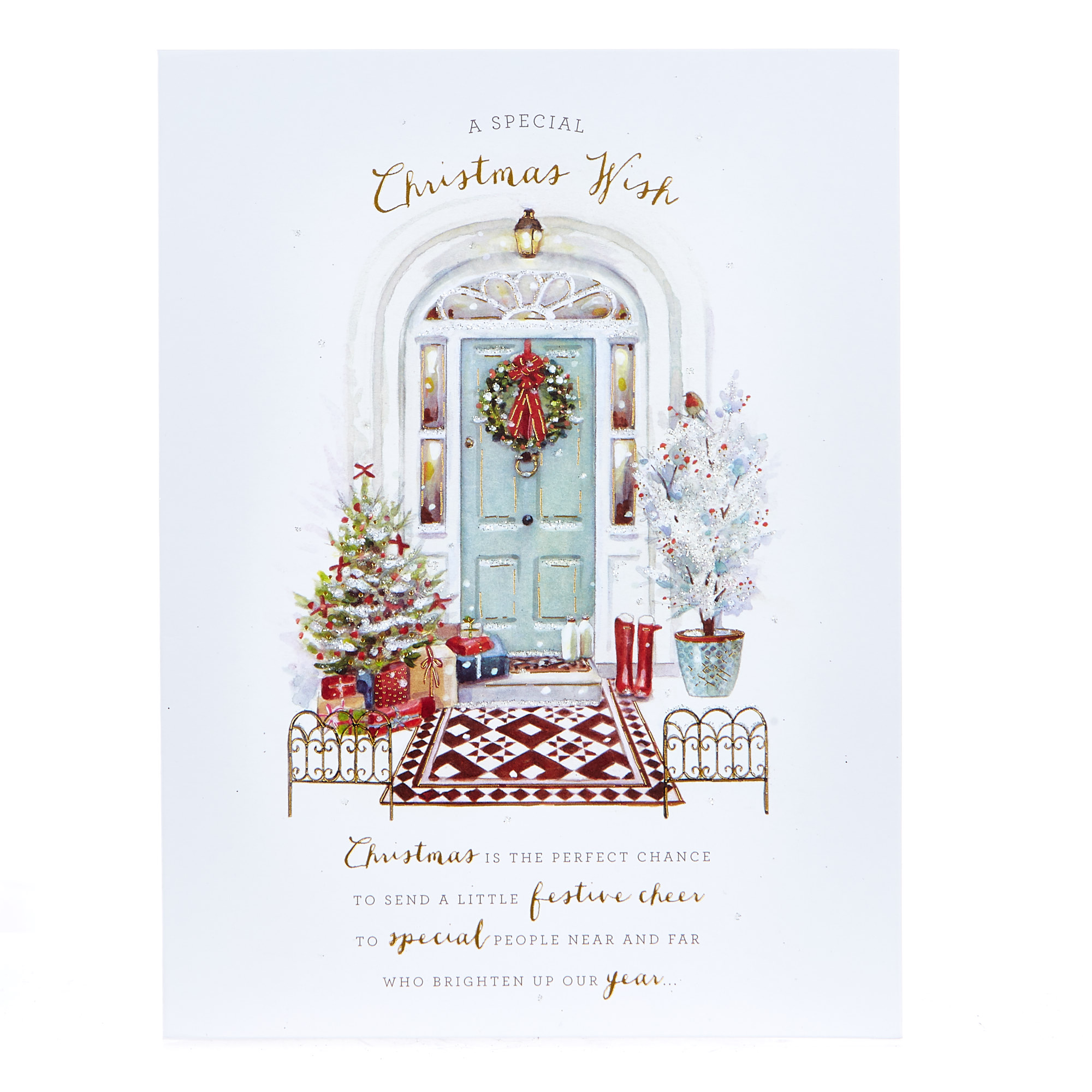 Deluxe Boxed Christmas Cards - Festive Door & Fireplace (Pack of 12)