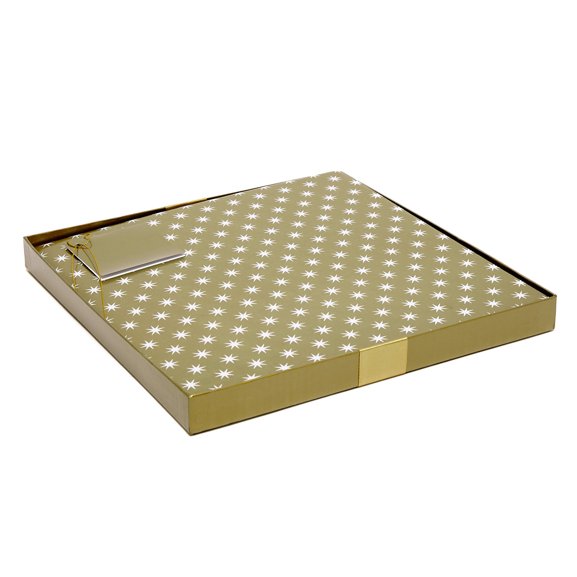 Gold & White Stars Flat Pack Jumbo Gift Box