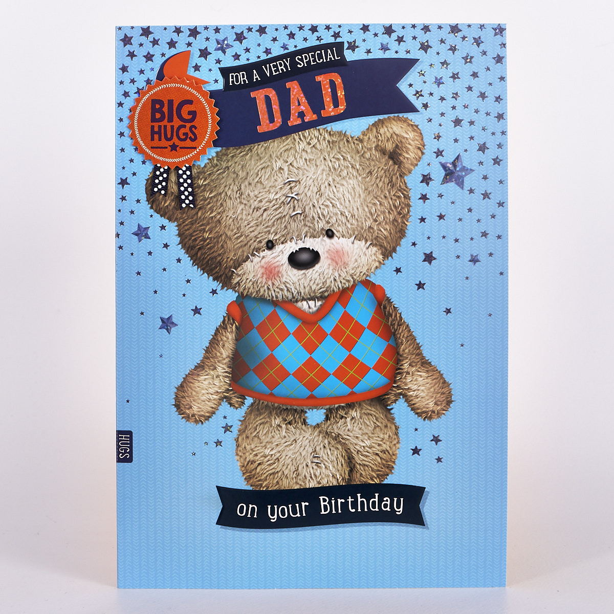 Hugs Birthday Card - Dad Bear In Jumper
