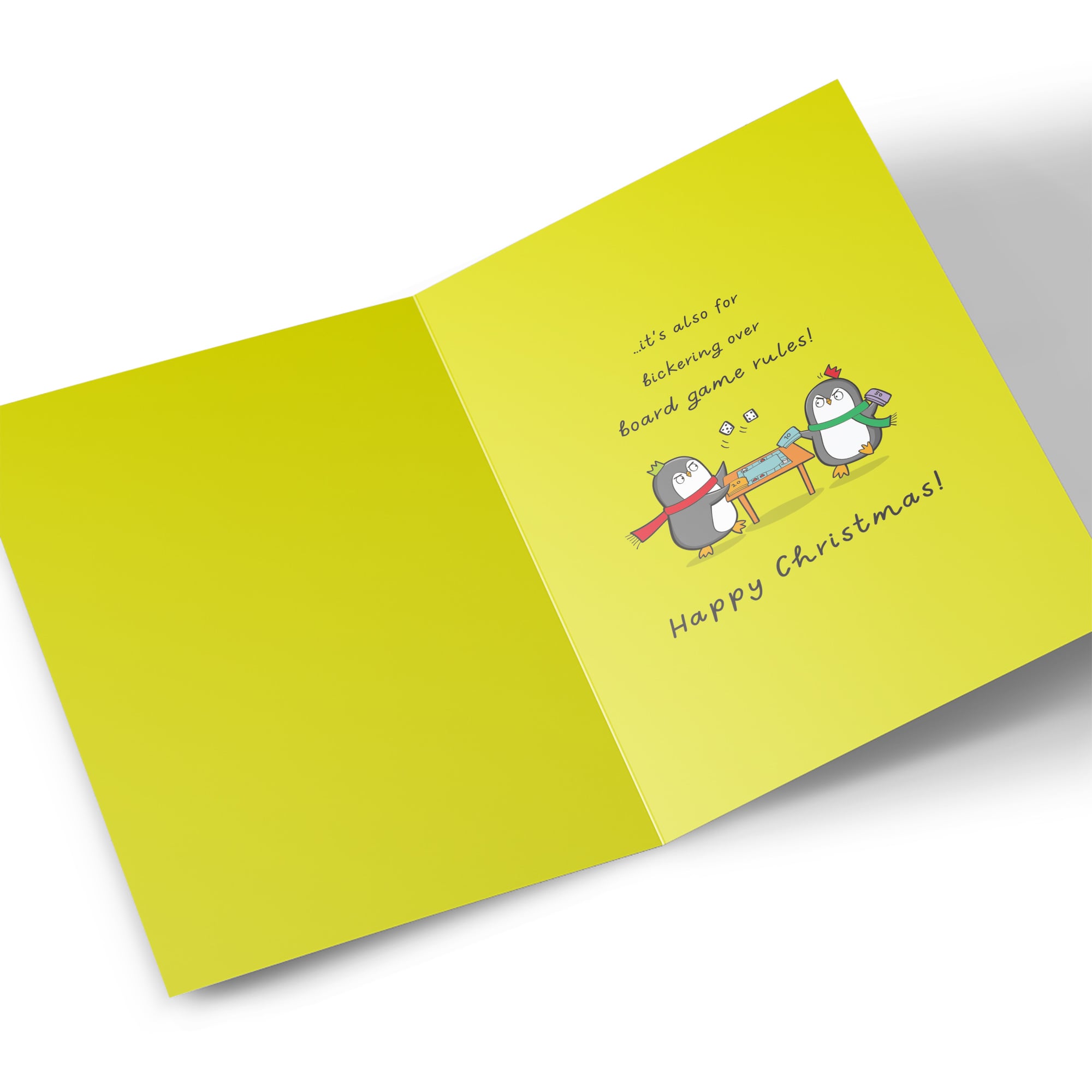 Christmas Card - Bickering Over Board Games, Friends
