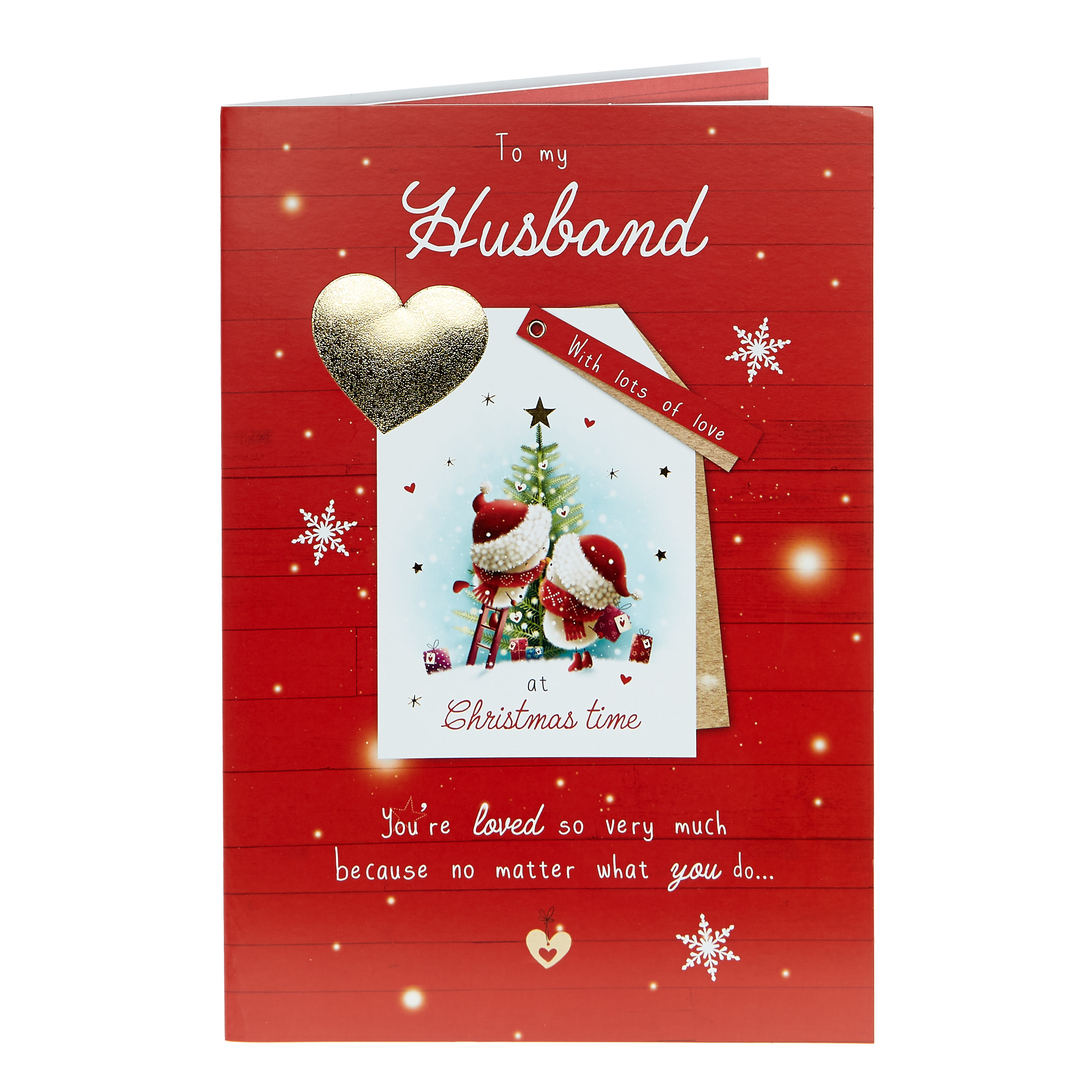Christmas Card - Husband, Cute Snowmen