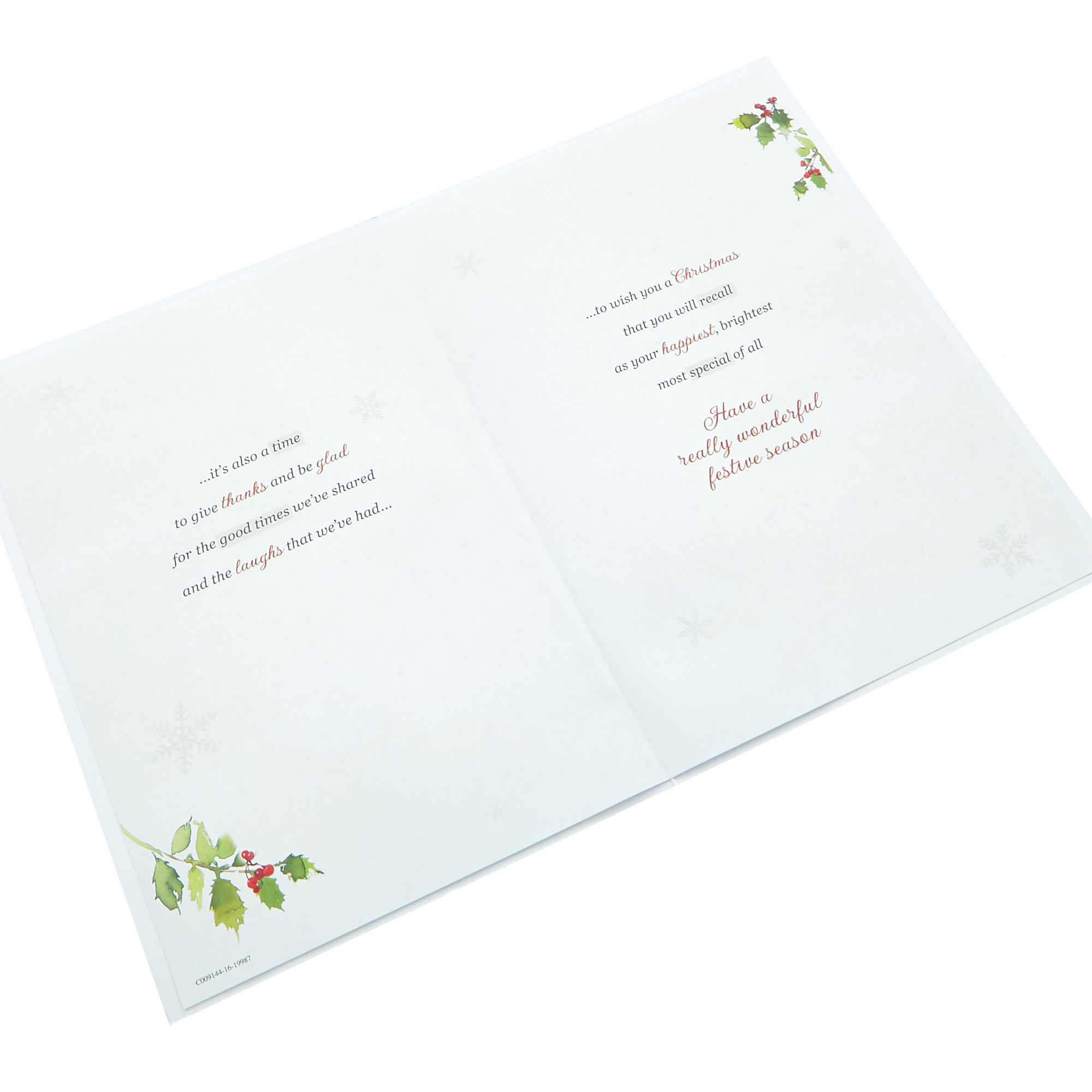 Christmas Card - Wonderful Friends, Traditional Christmas Verse