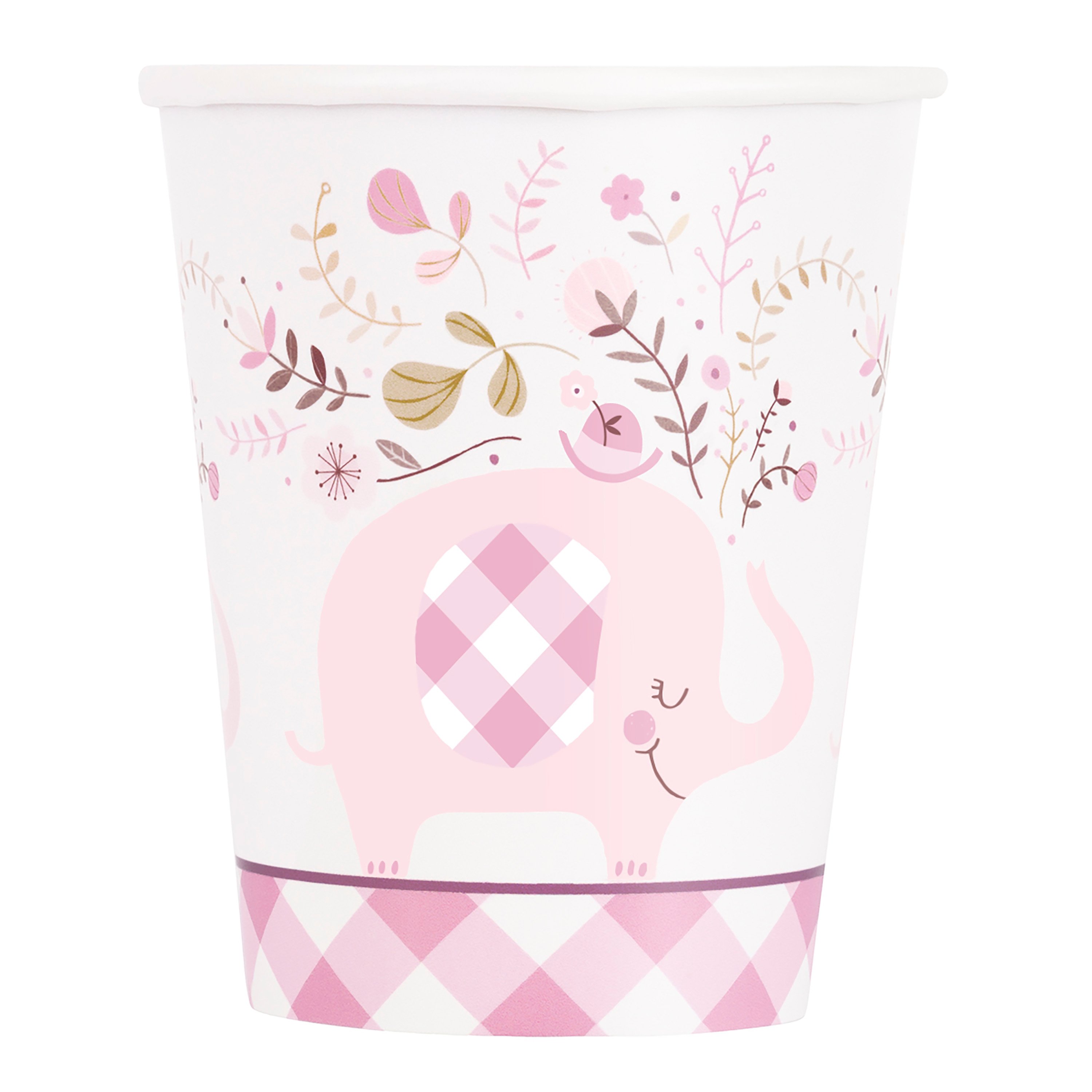 Pink Elephant Baby Shower Tableware & Decorations - 16 Guests 