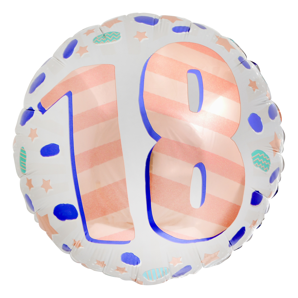 Spots & Stripes 18th Birthday 18-Inch Foil Helium Balloon
