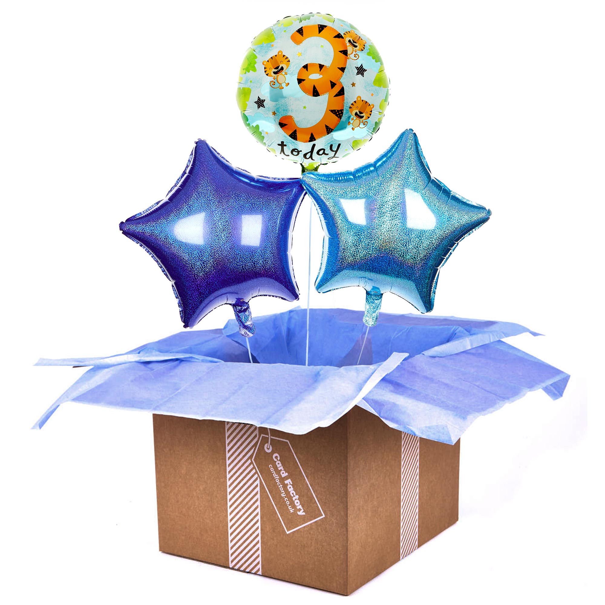Tiger 3rd Birthday Balloon Bouquet - DELIVERED INFLATED!