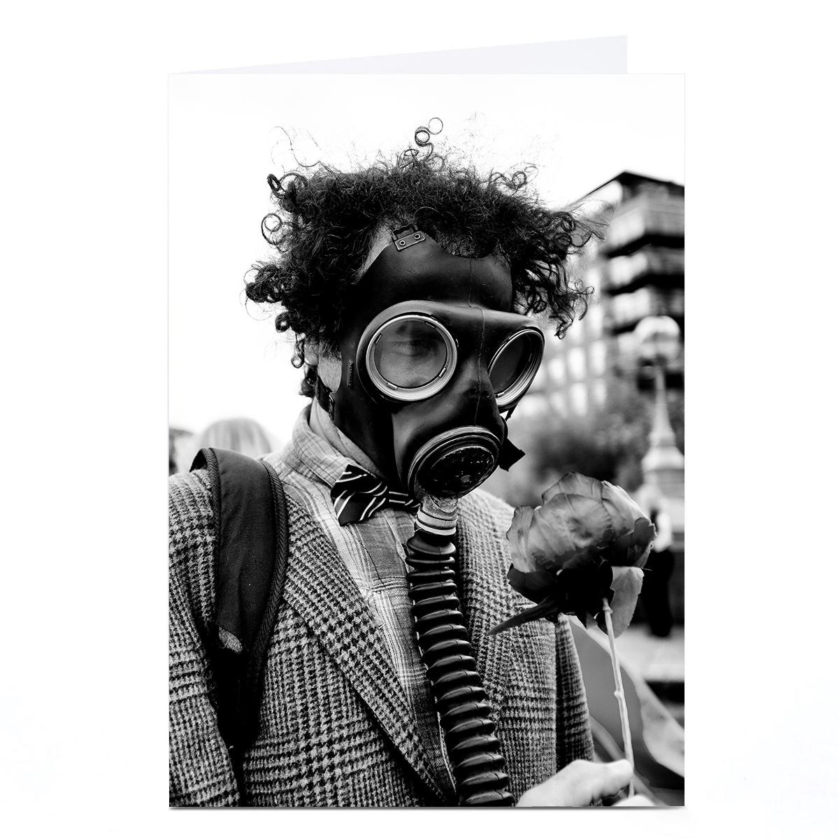 Personalised Jonathan Straight Card - Gas Mask Photographic 