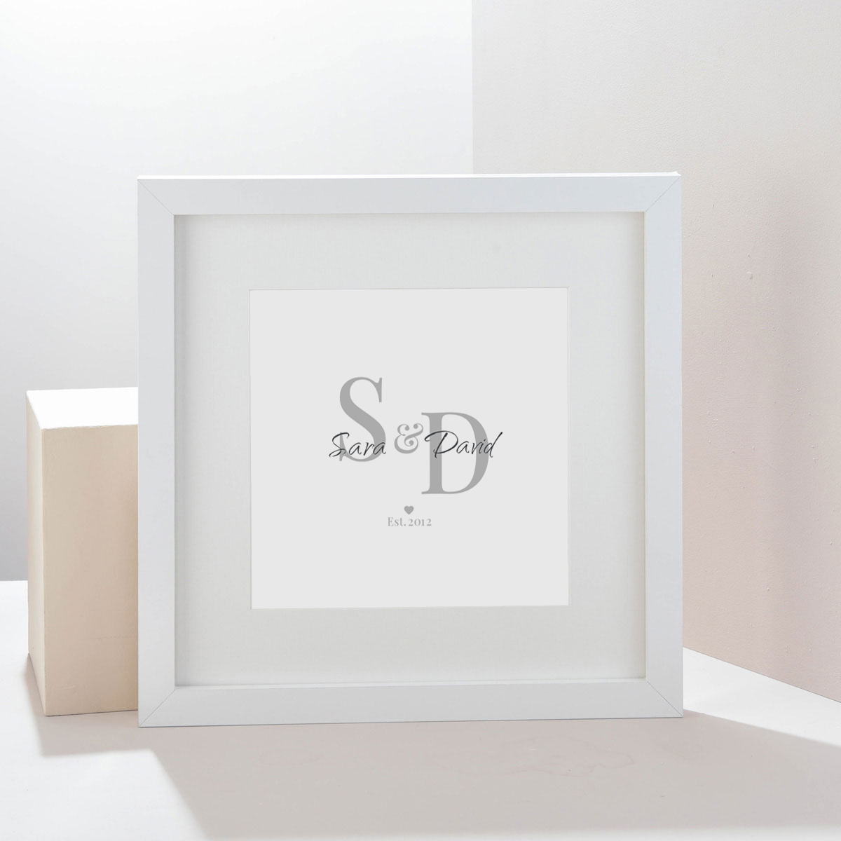 Personalised Square Framed Print - Initials and Names