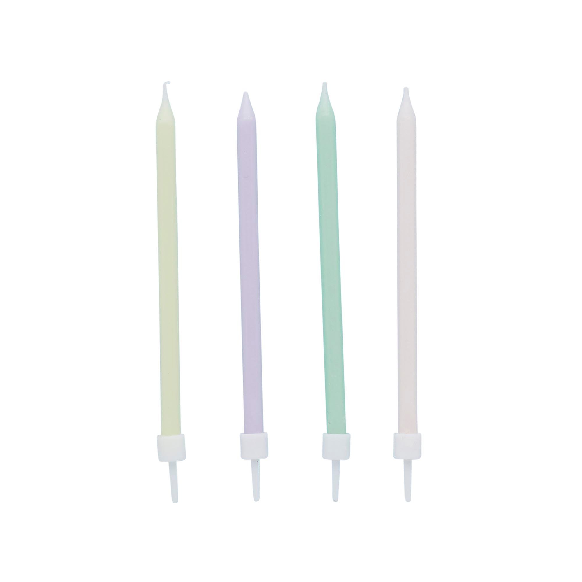 Pastel Skinny Cake Candles - Pack of 12
