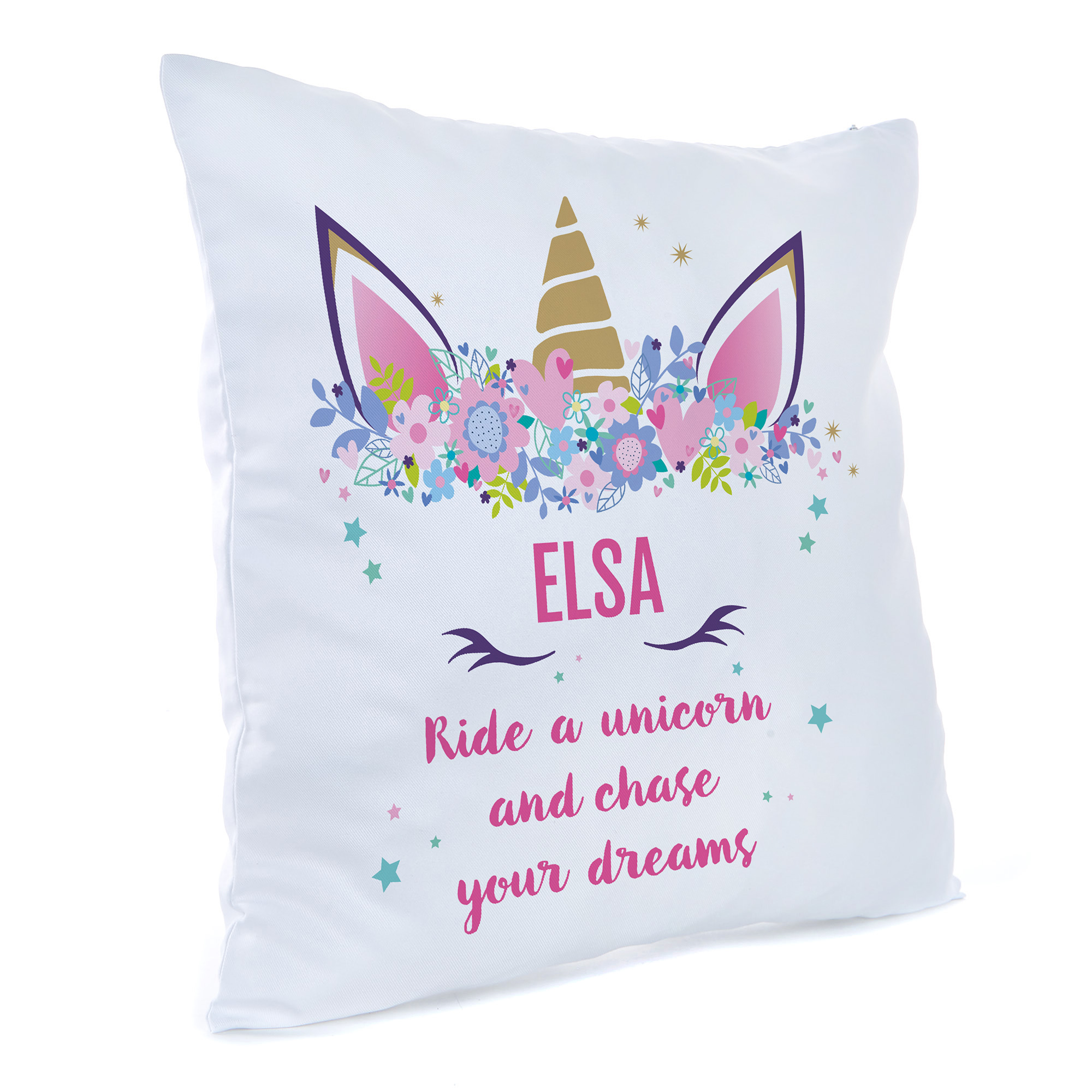 Personalised Unicorn Cushion - Chase Your Dreams