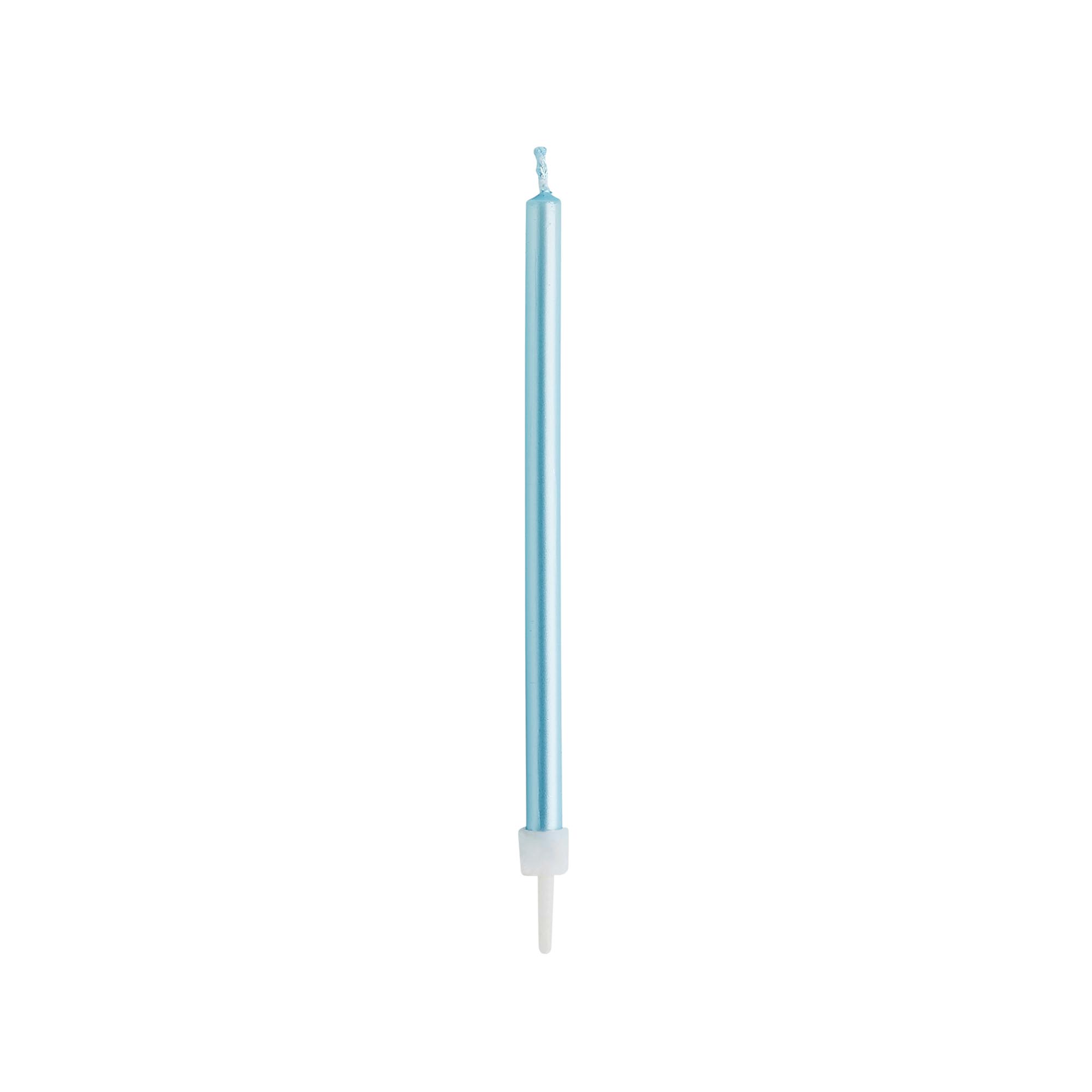 Blue Skinny Cake Candles - Pack of 12