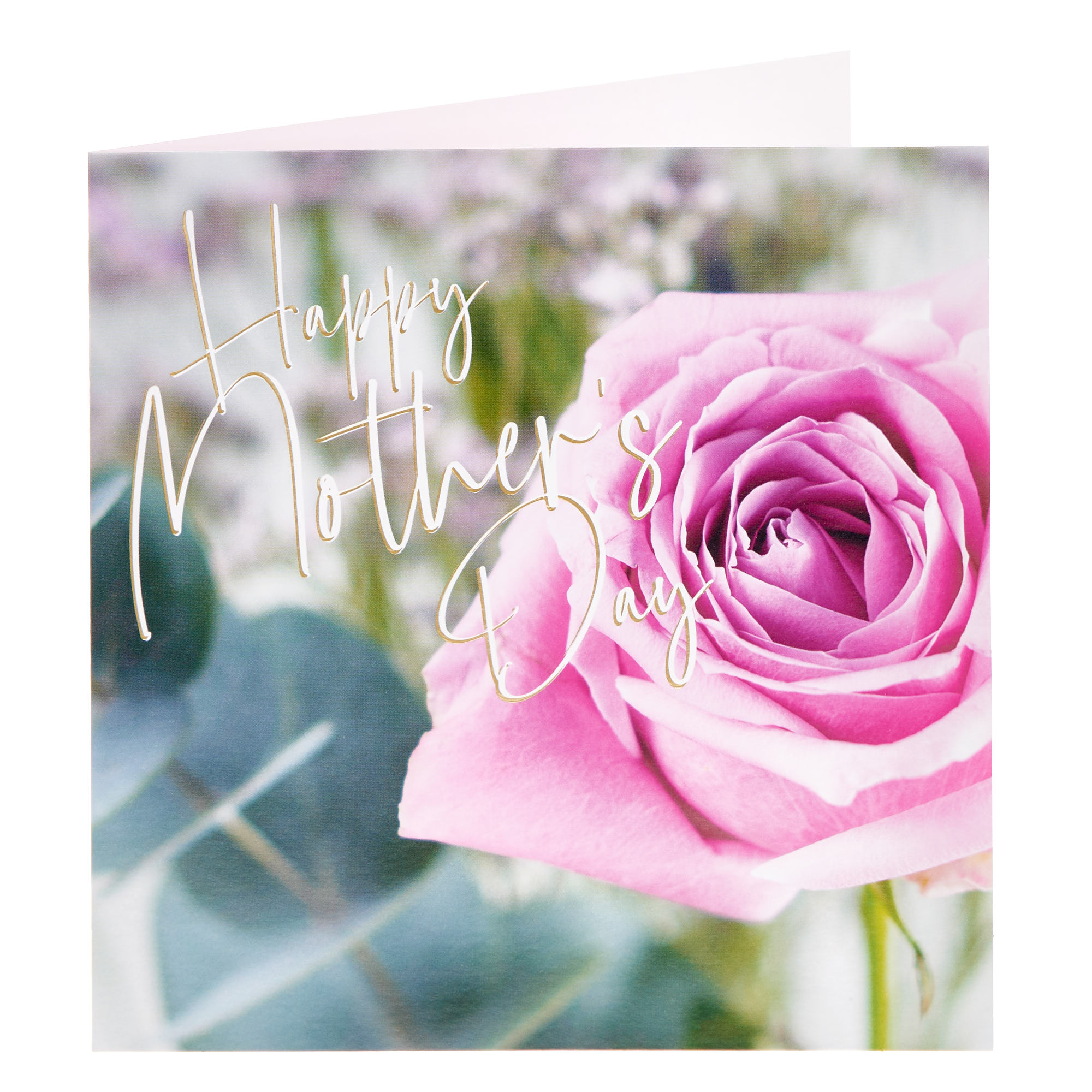 Open Photographic Rose Mother's Day Card