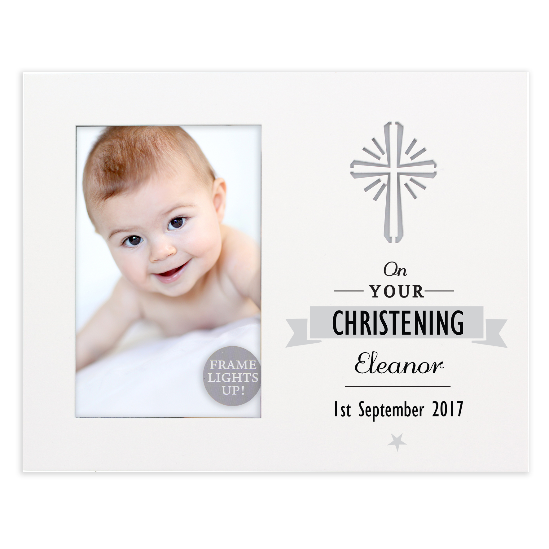 Personalised Light-Up Cross Photo Frame