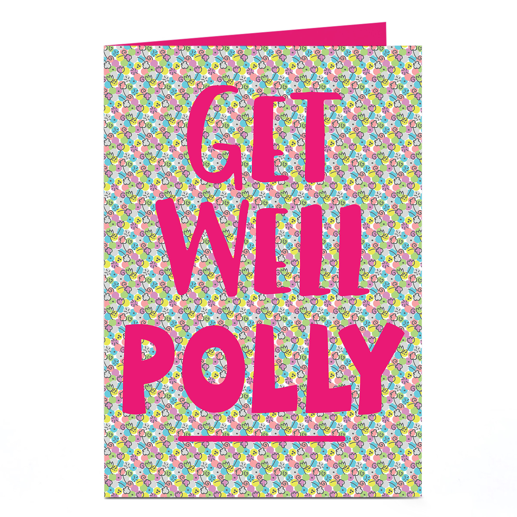 Personalised Get Well Soon Card - Floral Pattern