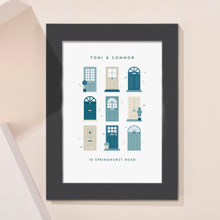 Personalised Names Front Doors Portrait Print