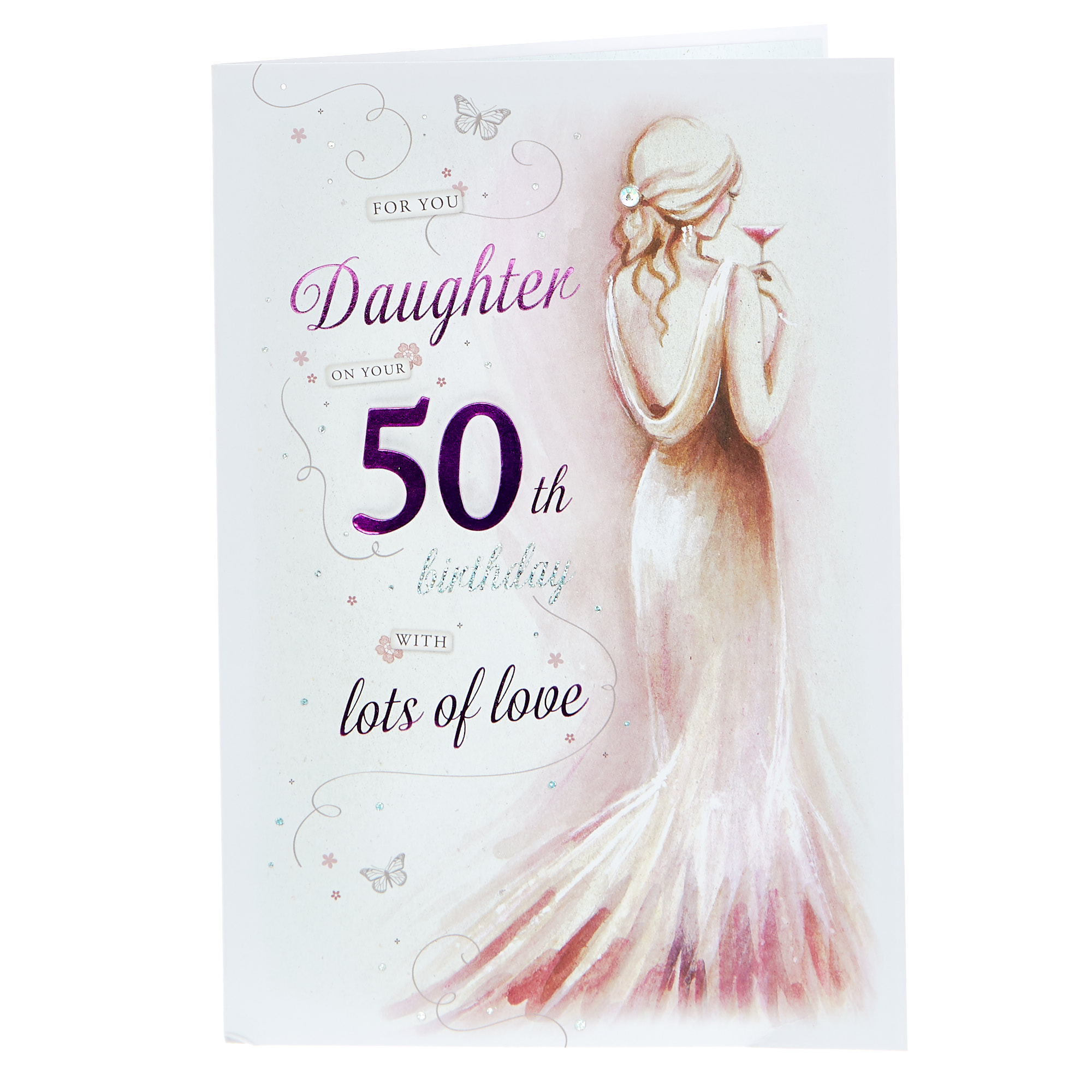 50th Birthday Card - Daughter Lots Of Love