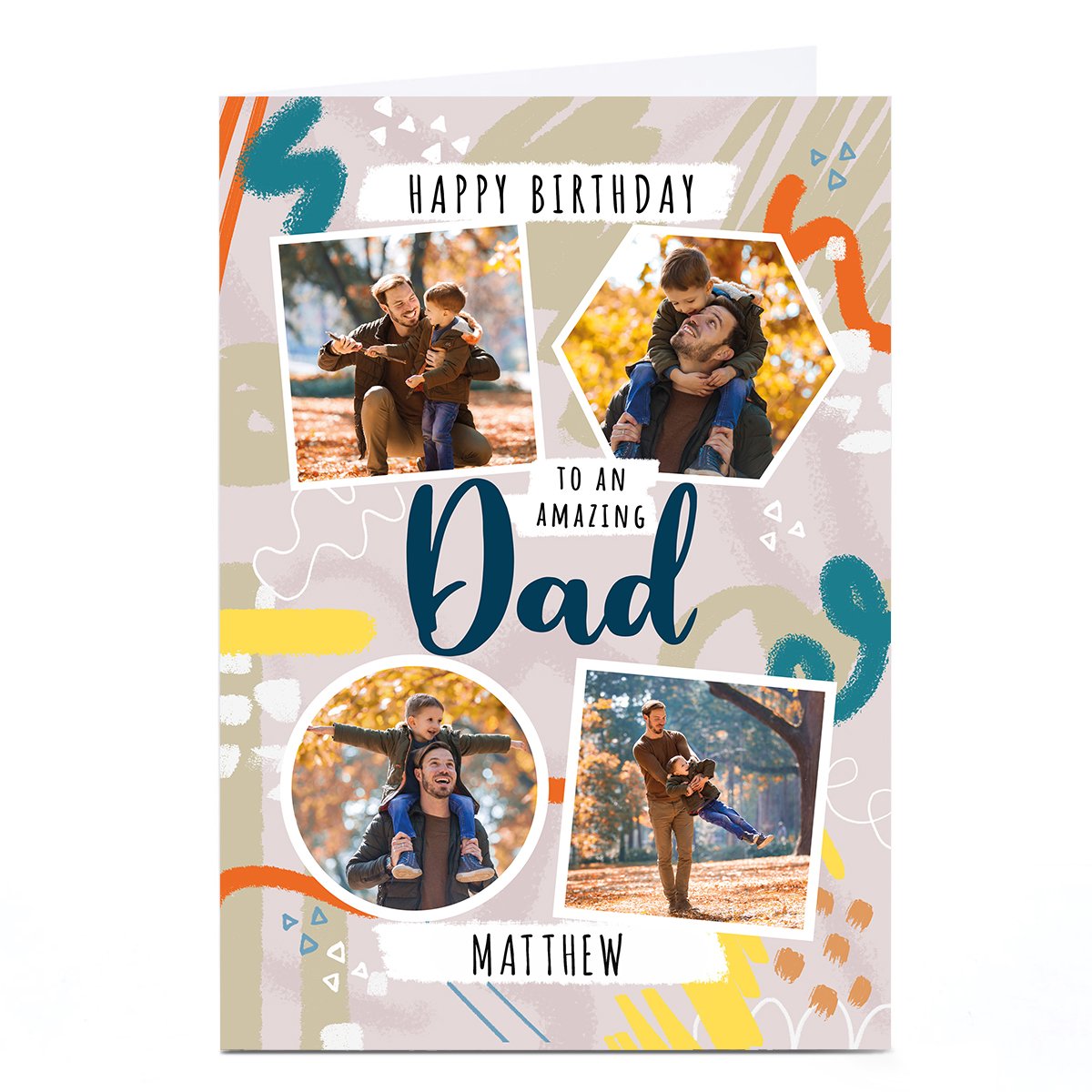 Photo Little Mono Birthday Card - Amazing Dad