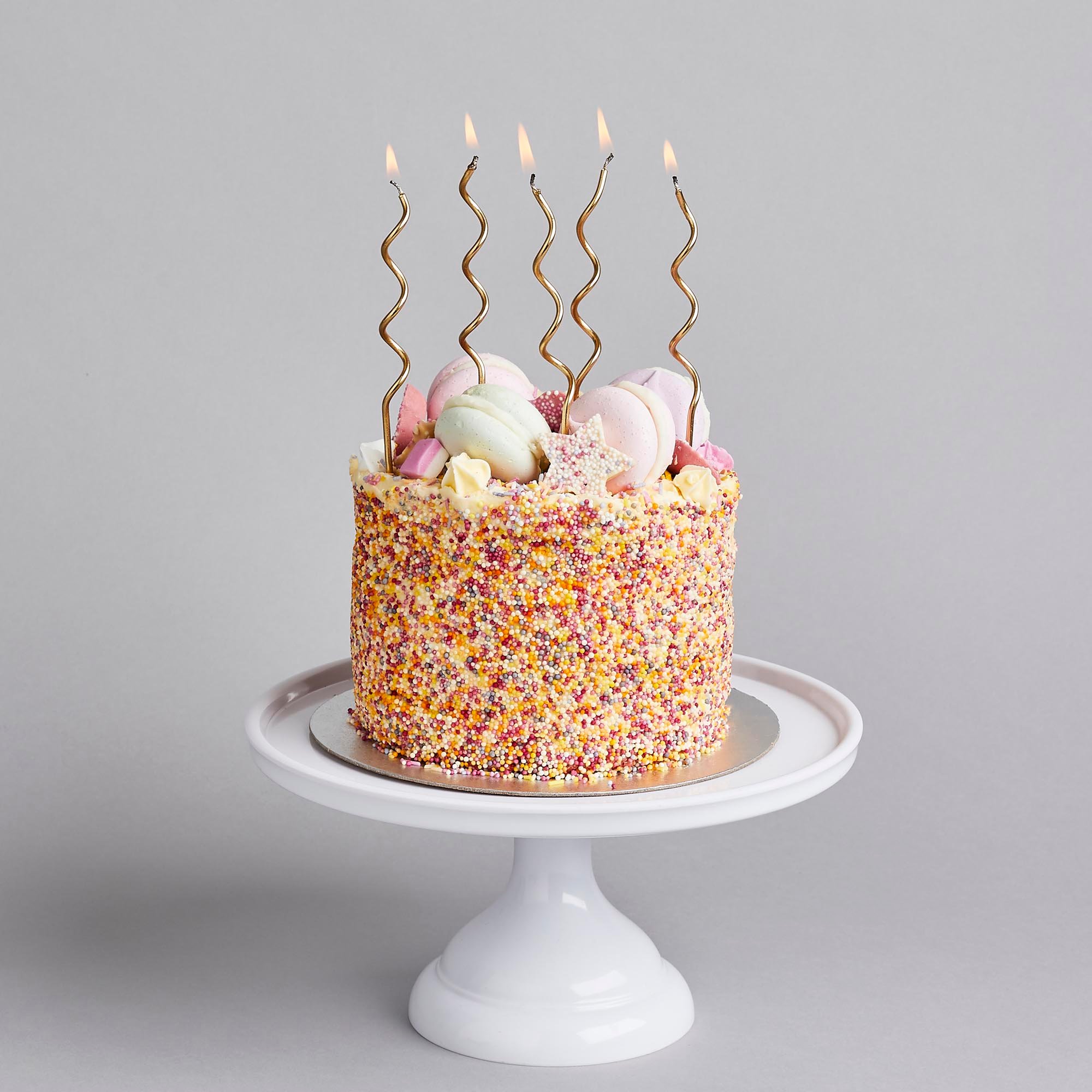 Gold Curly Cake Candles - Pack of 12