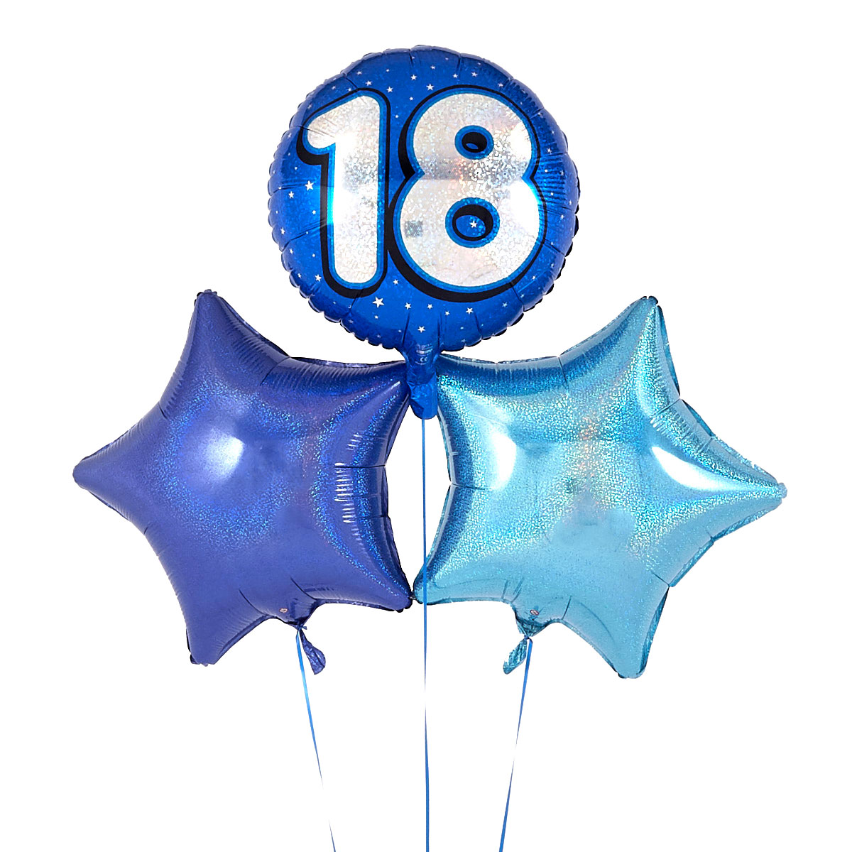 Blue 18th Birthday Balloon Bouquet - DELIVERED INFLATED!