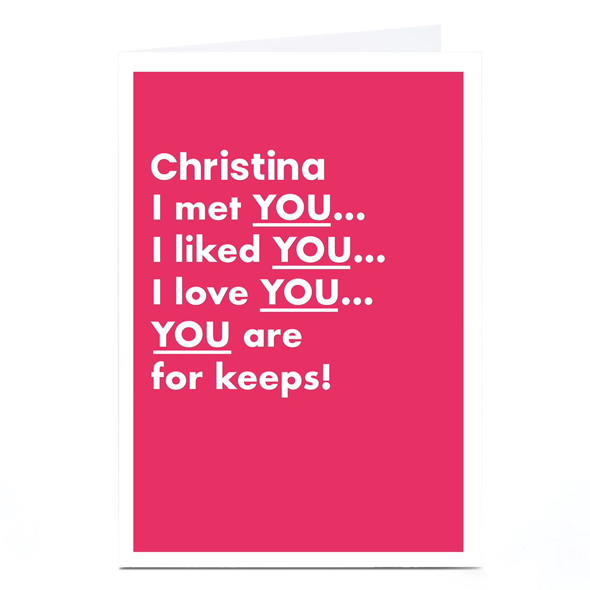 Personalised Hello Munki Valentine's Day Card - For Keeps