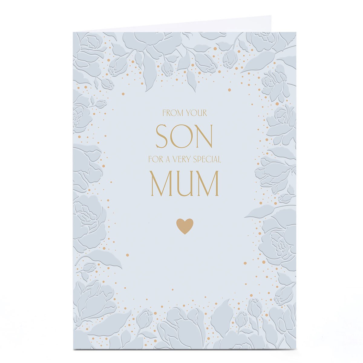 Personalised Birthday Card - Pastel Blue Floral, Mum From Your Son