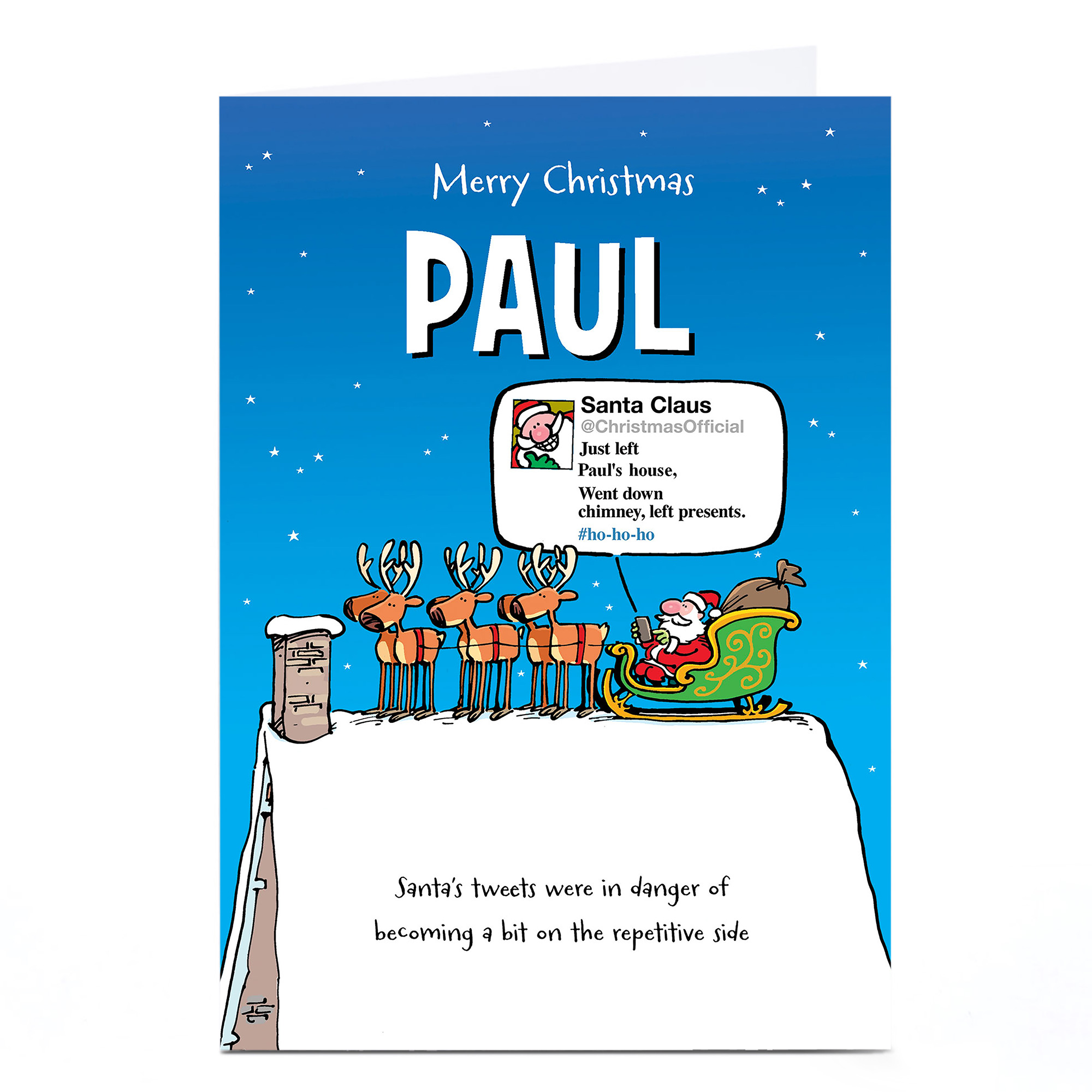 Personalised Christmas Card - Santa's Tweets