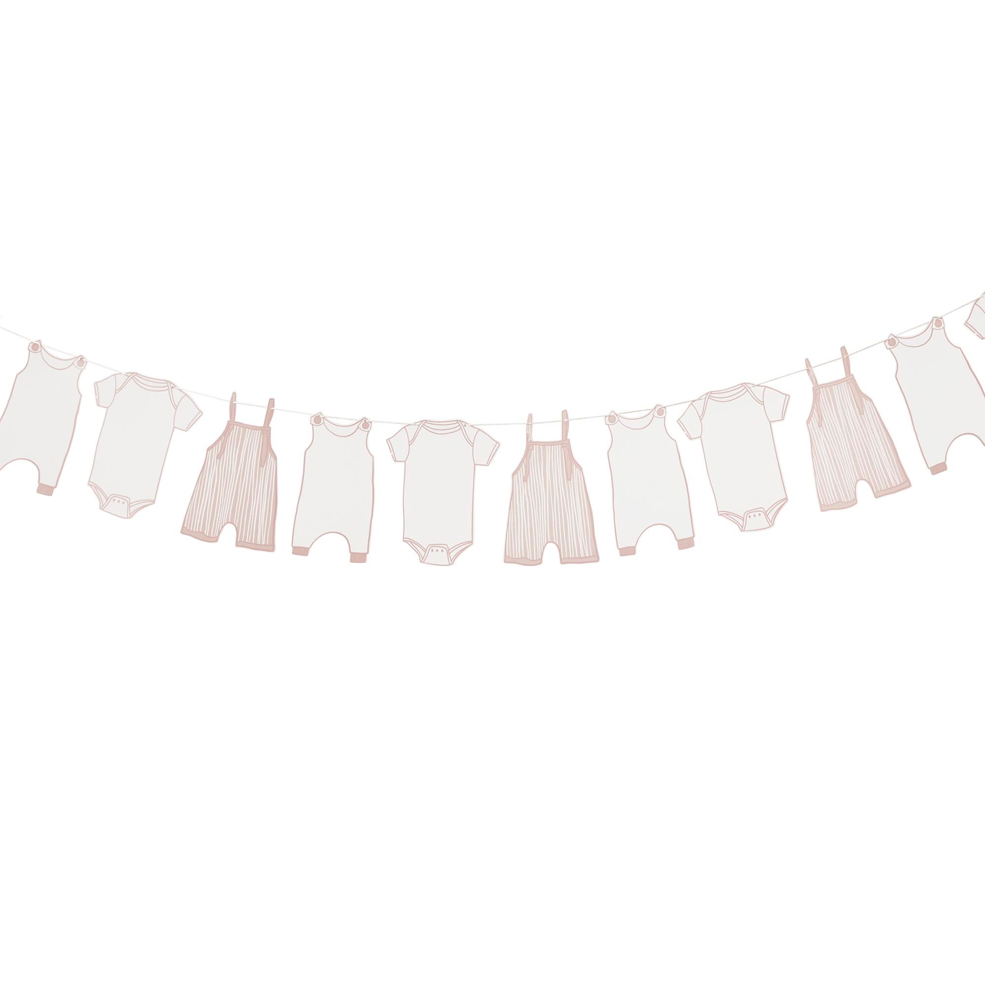 Pink Babygrow Card Garland 2.5m