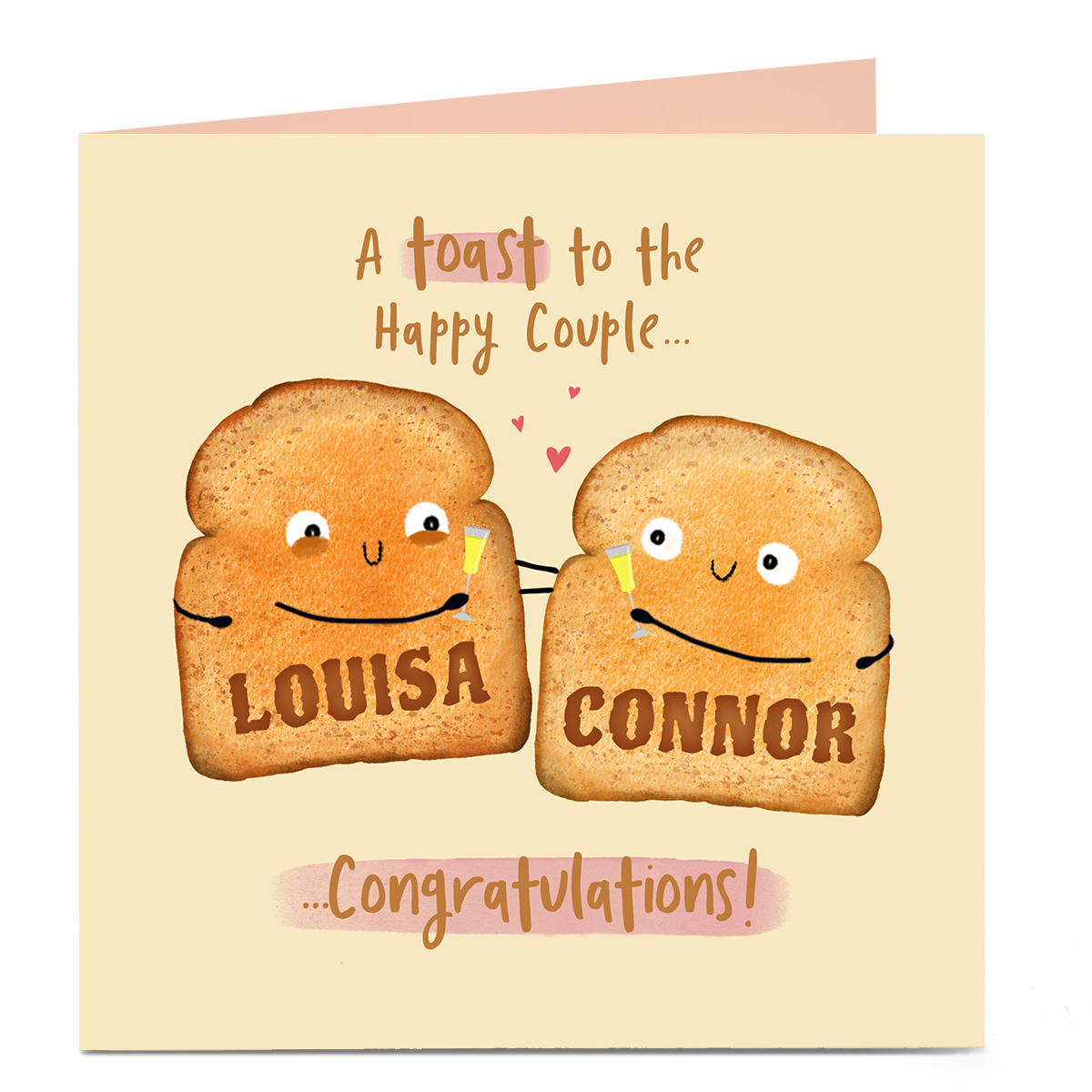 Personalised Wedding Card - Toast to the Happy Couple