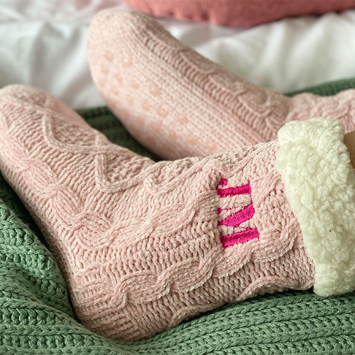 Personalised Monogram Super Soft Slipper Socks