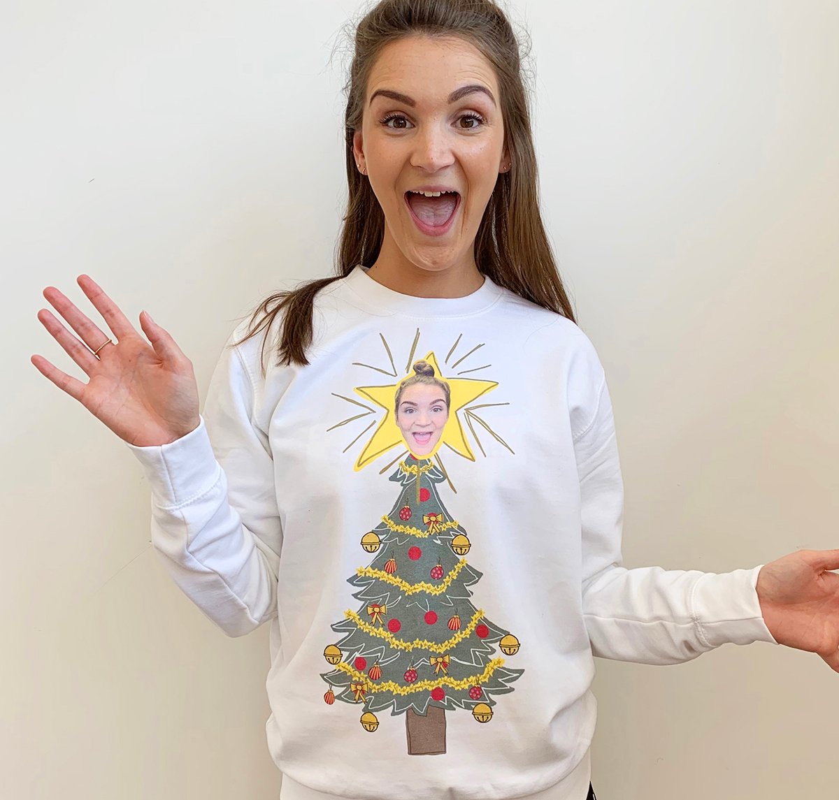 Photo Upload Jumper - Christmas Tree Star