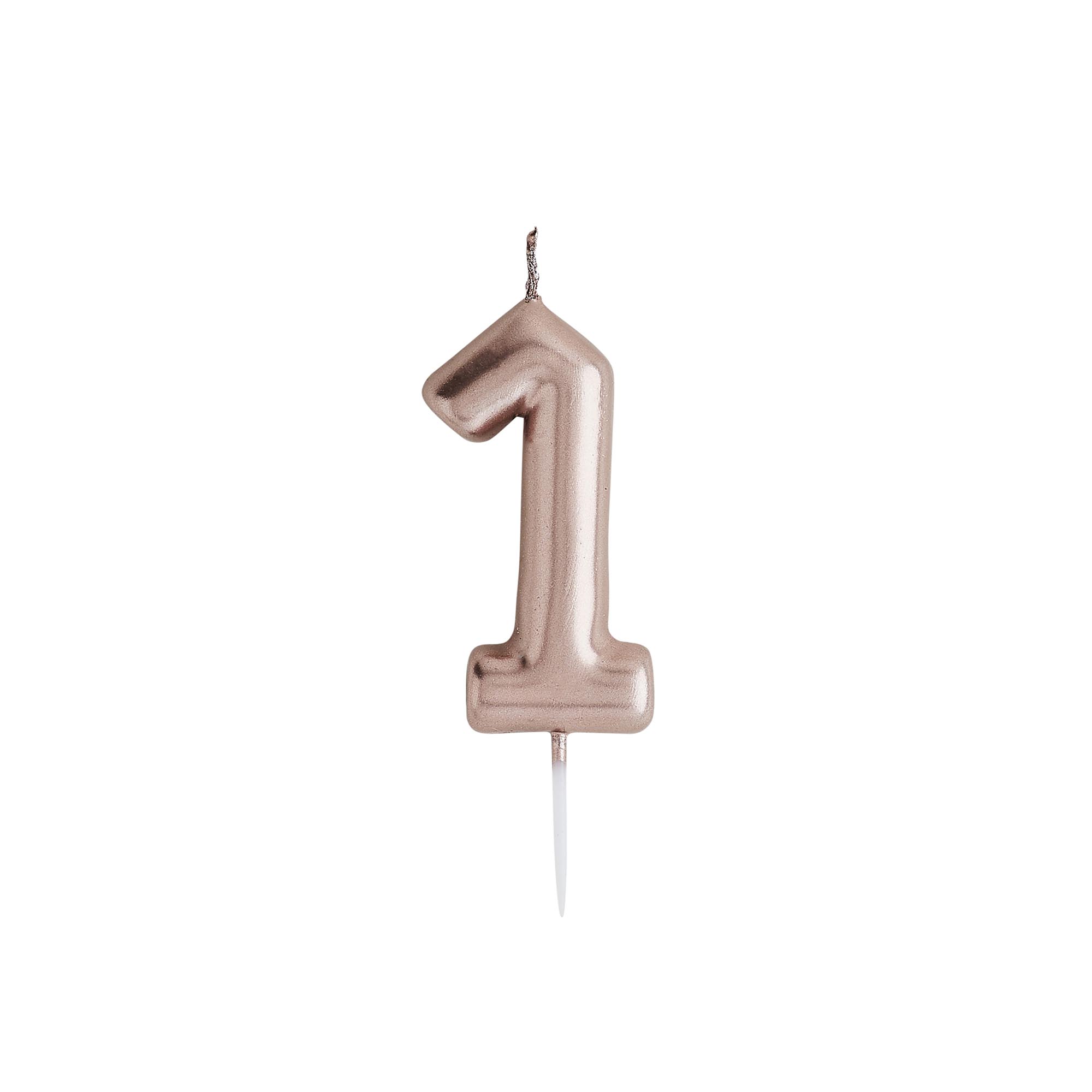 Rose Gold Number Cake Candle (0-9)