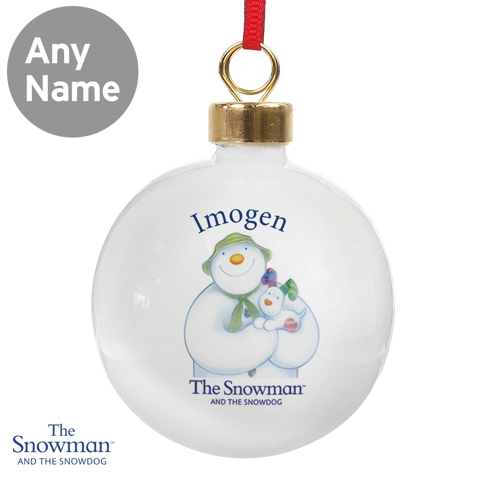 Personalised The Snowman & the Snowdog Bauble
