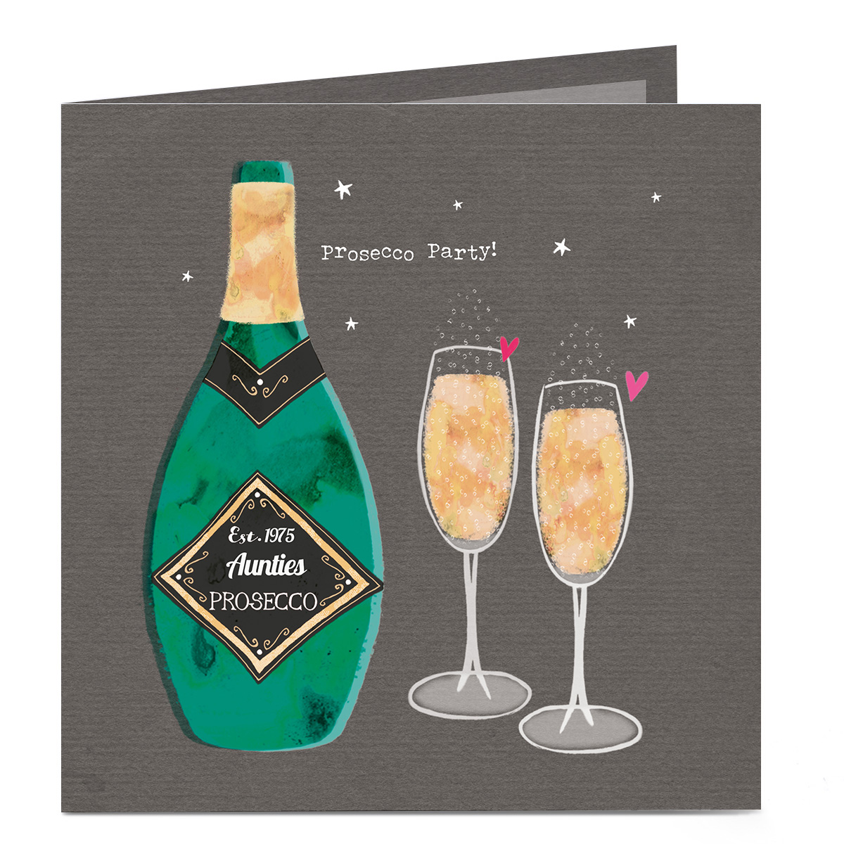 Personalised Birthday Card - Auntie's Prosecco Party