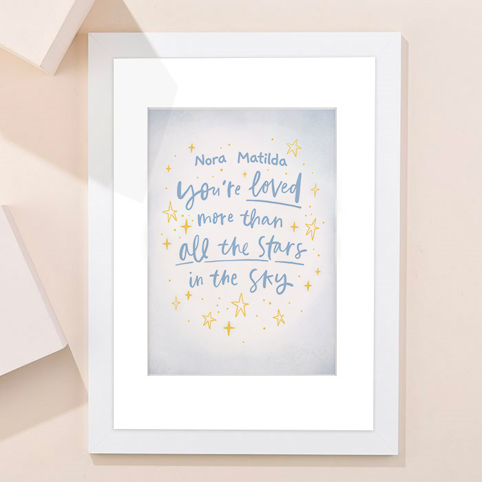 Personalised Loved More Than All The Stars In The Sky Framed Print