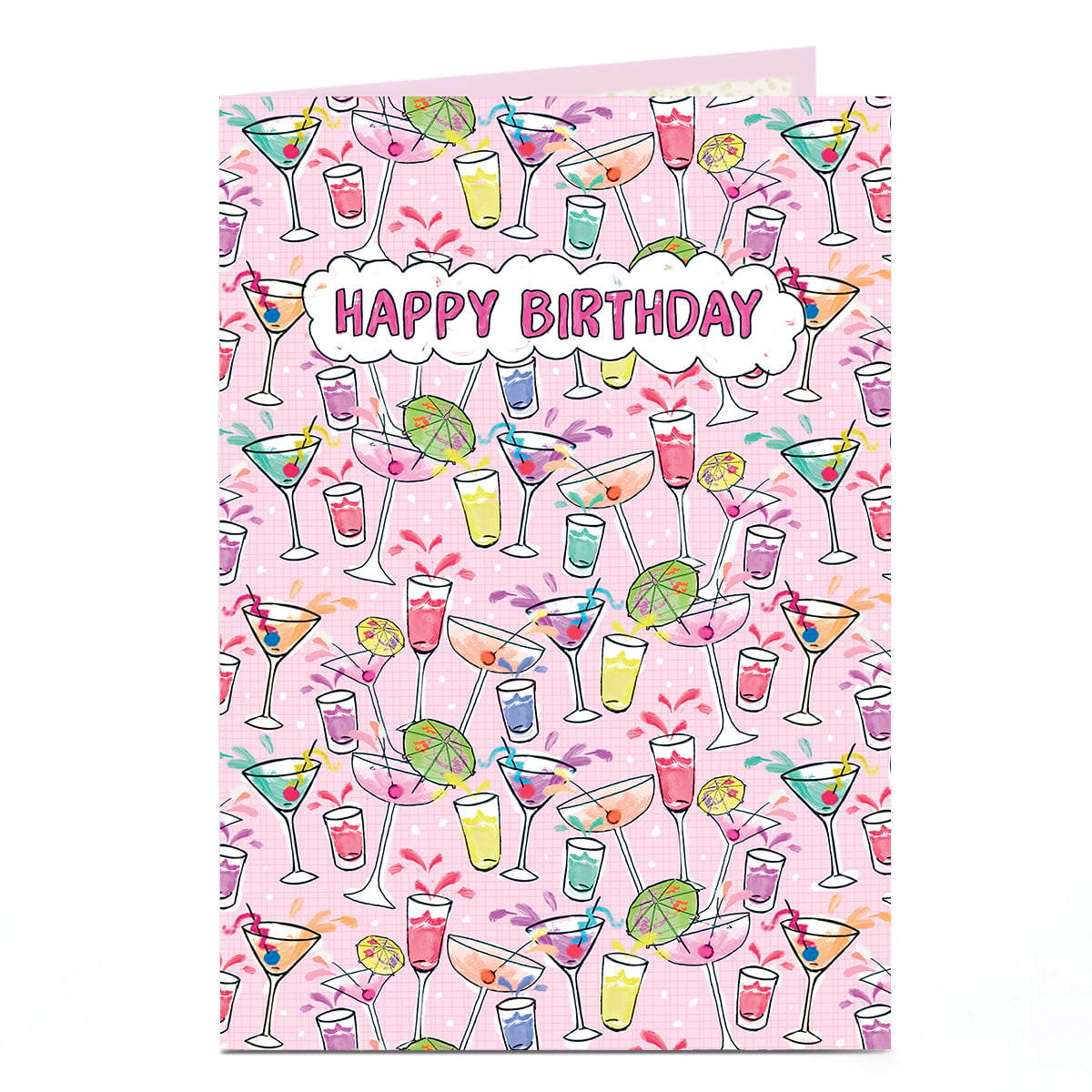 Birthday Card - Cocktail Bright Doodles