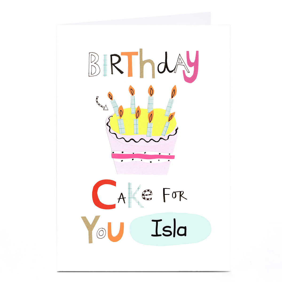 Personalised Lindsay Loves To Draw Birthday Card - A Cake For You