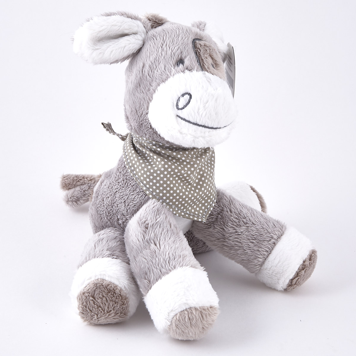Tiny Treasures - Grey & White Donkey With Neckerchief