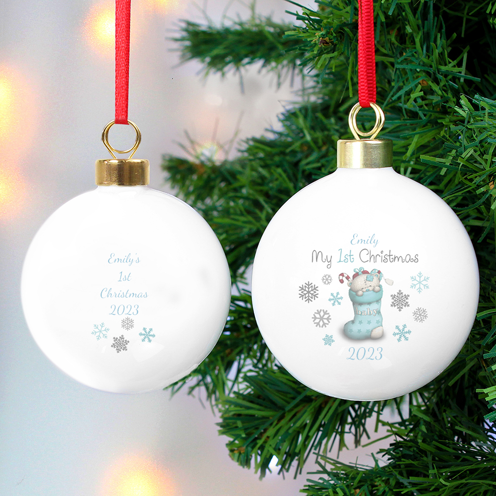 Personalised Baby's 1st Christmas Ceramic Bauble