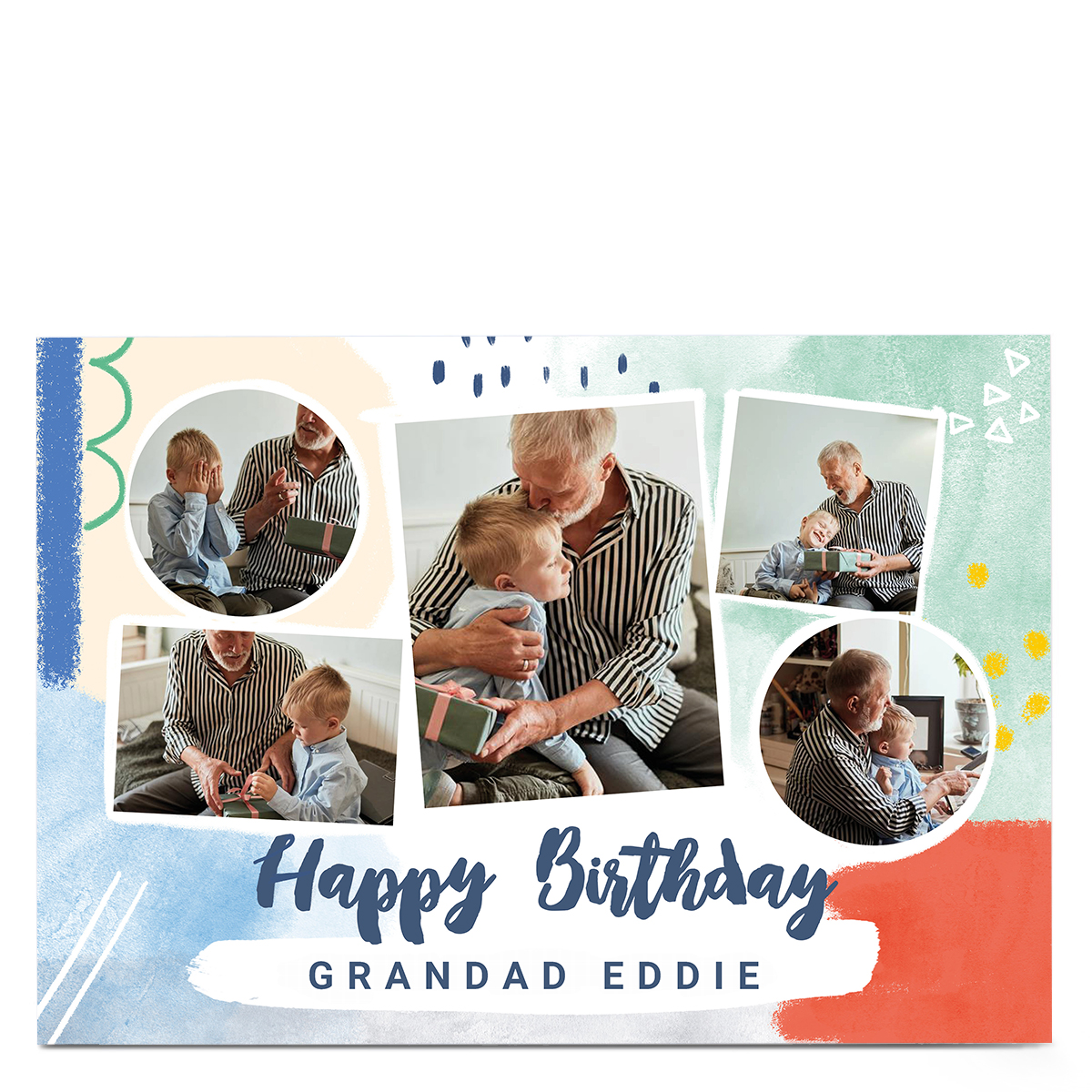 Photo Little Mono Birthday Card - 5 Frames