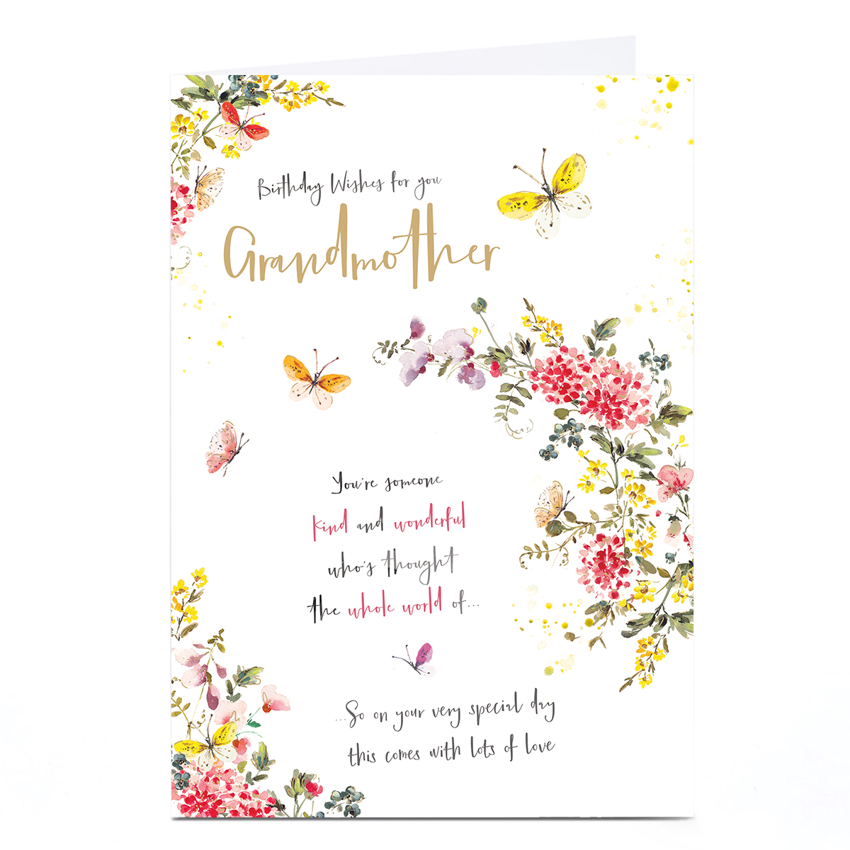 Personalised Birthday Card - Kind and Wonderful, Grandmother