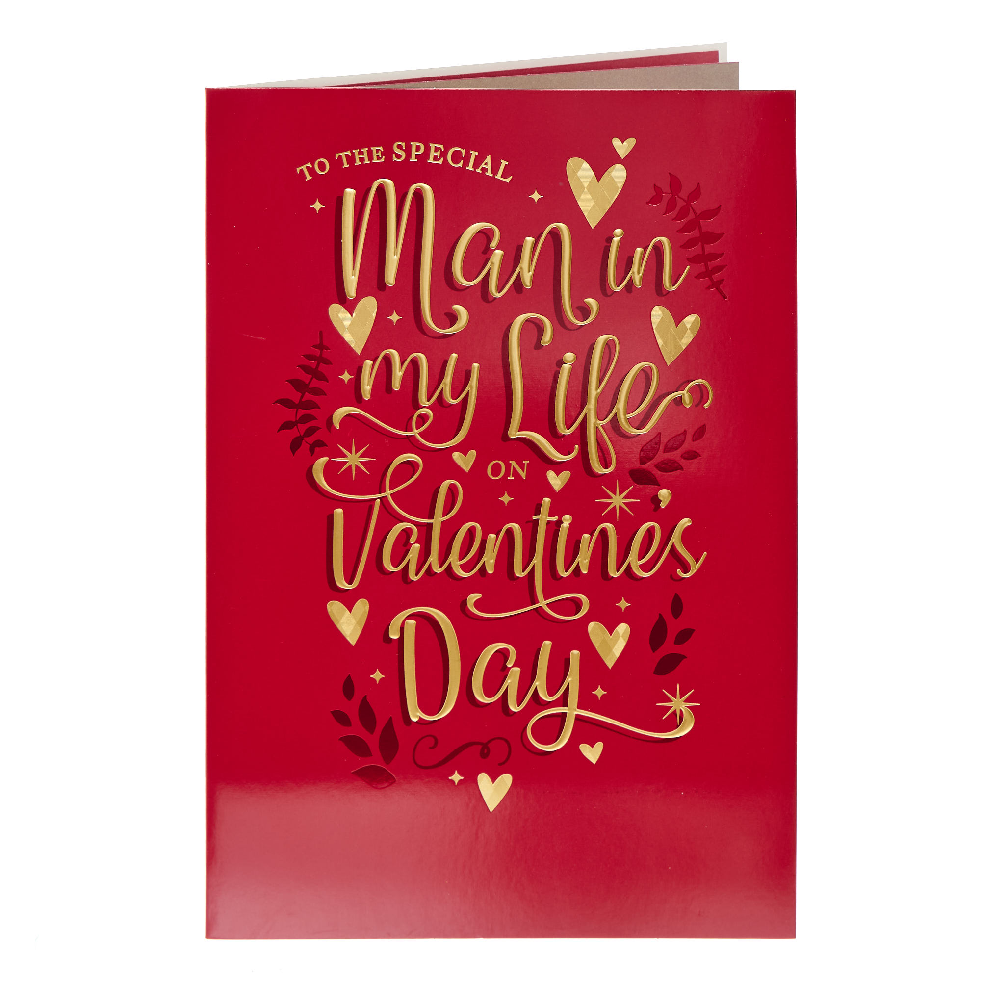 Man In My Life Gold & Red Valentine's Day Card