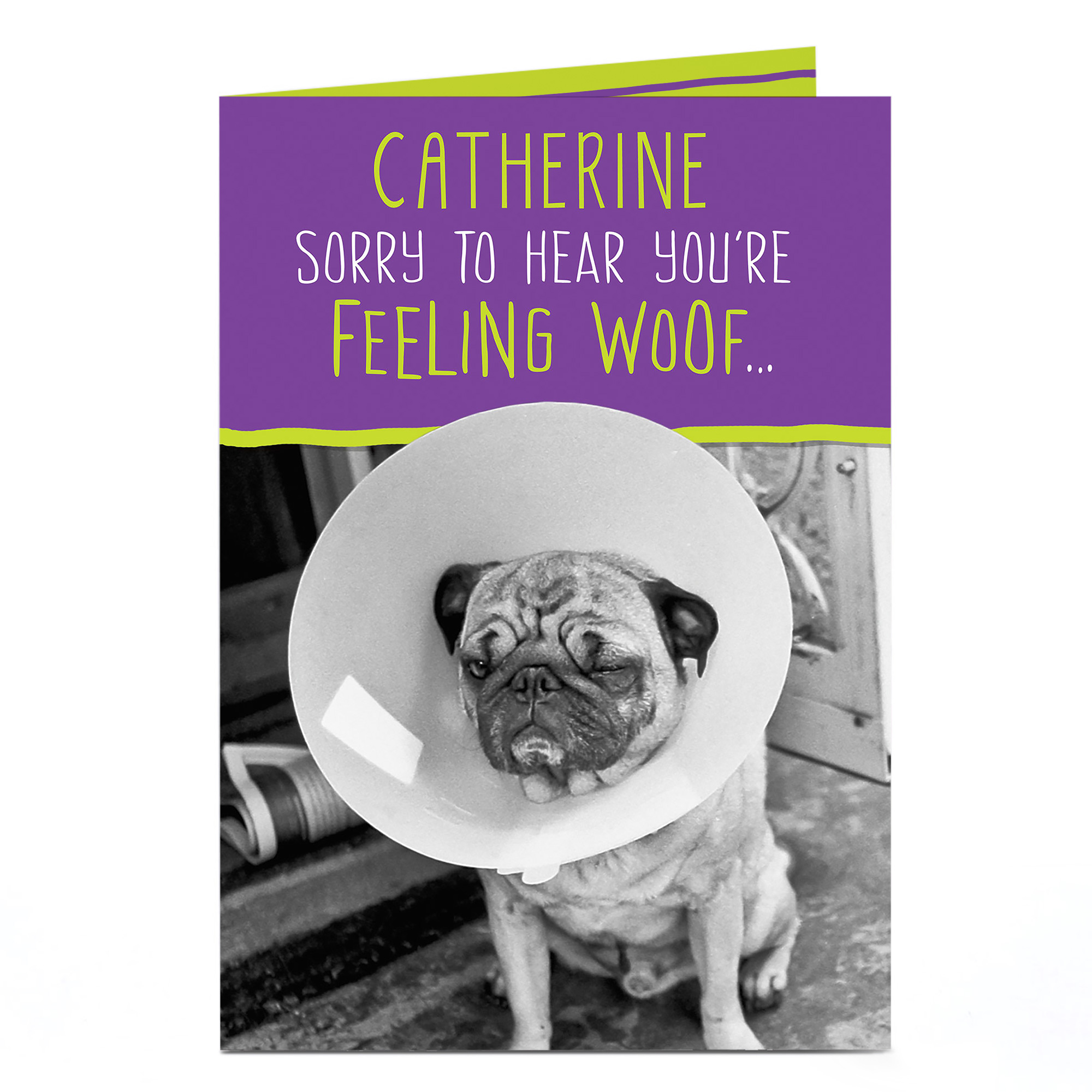 Personalised Get Well Soon Card - Feeling Woof