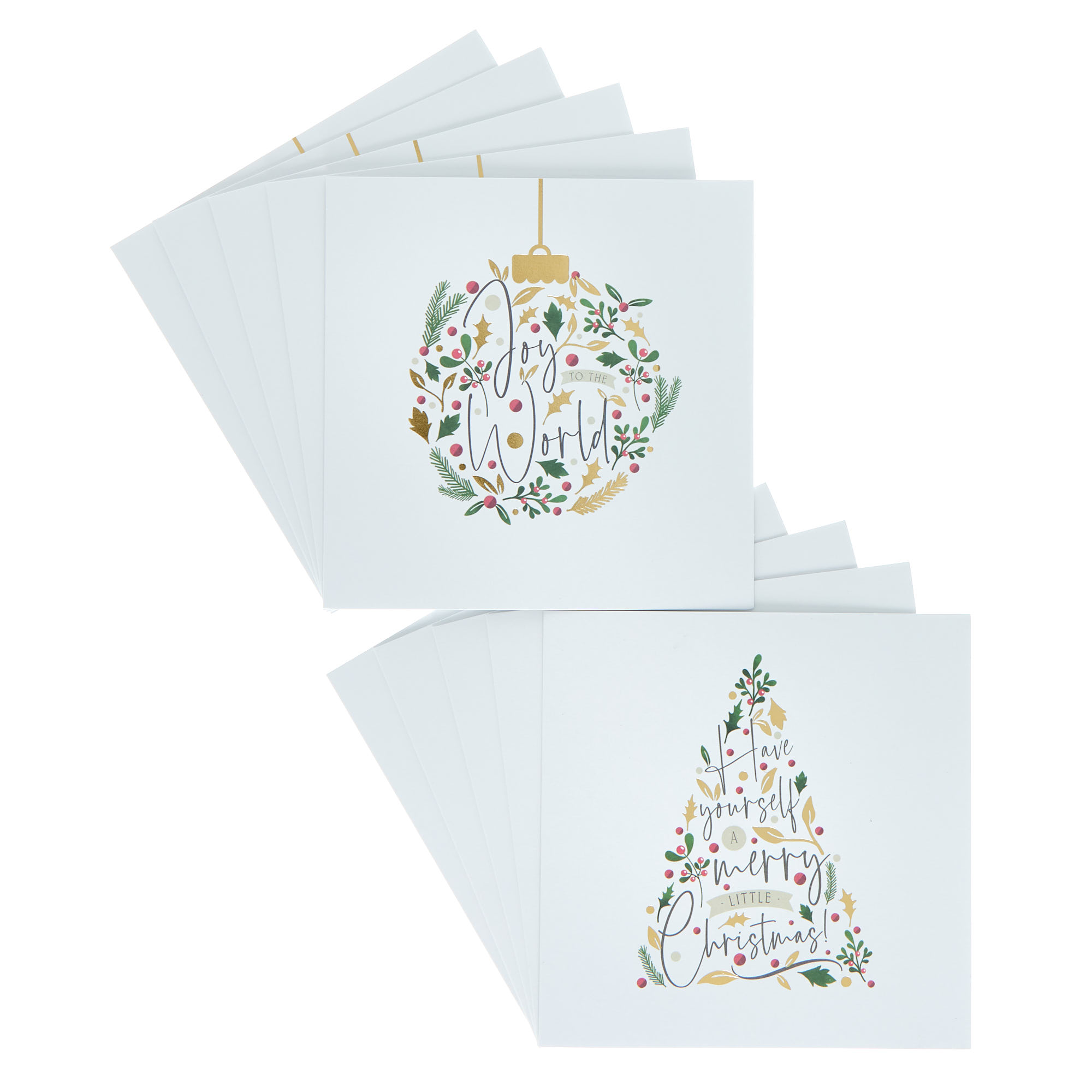 18 Charity Christmas Cards - Bauble & Tree (2 Designs)